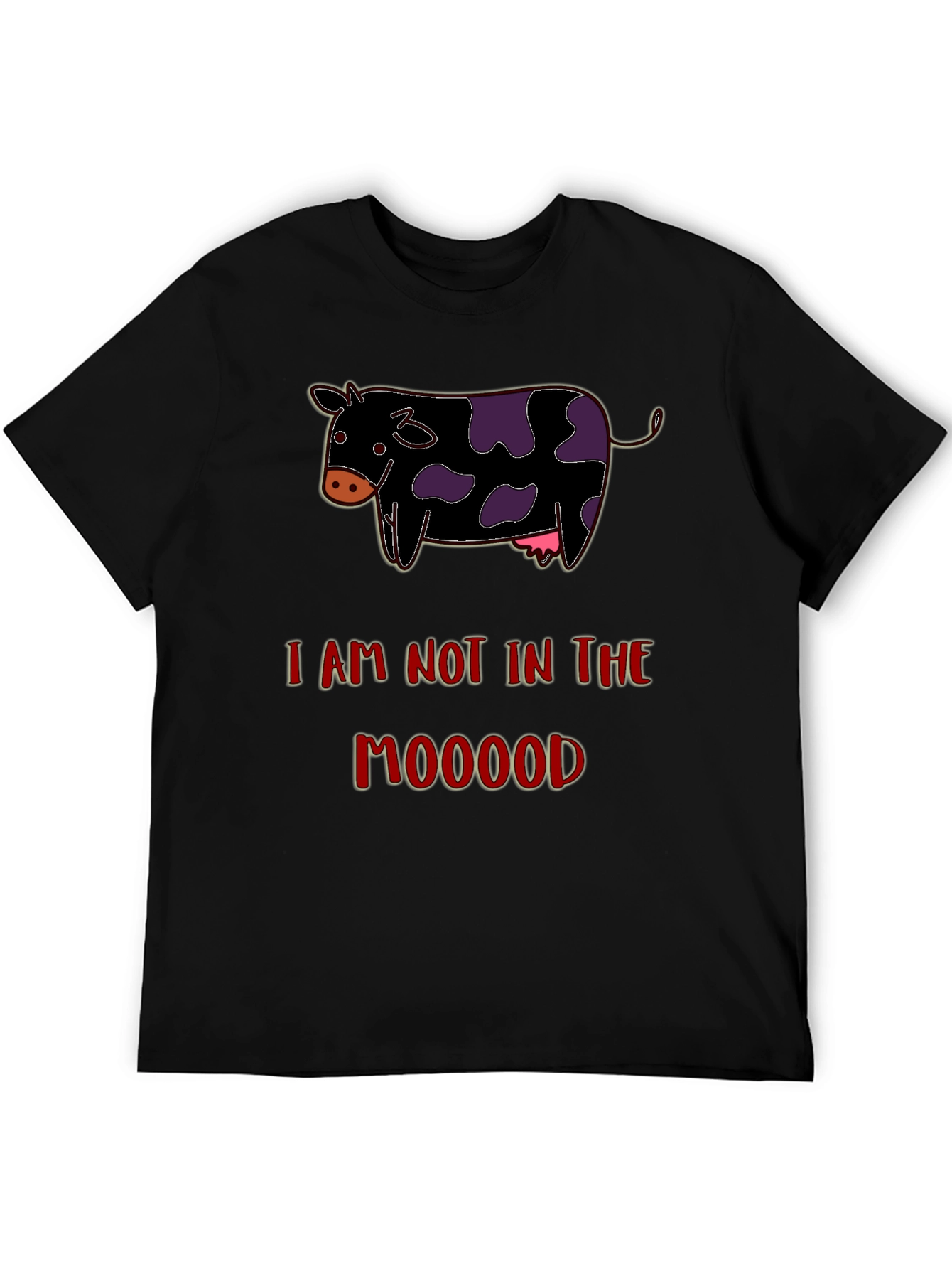Funny Not in the Moood Cow Graphic T-Shirt