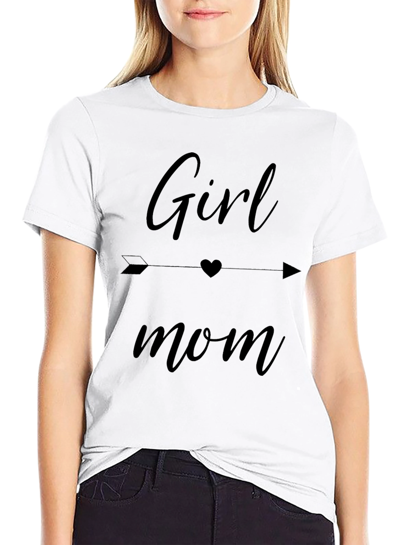 Girl Mom Arrow Heart Graphic Tee