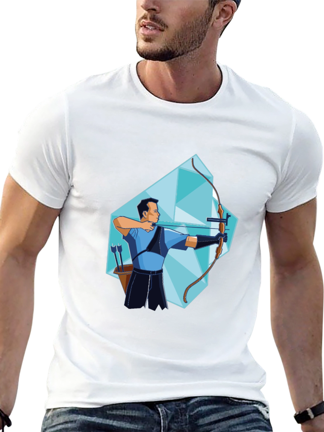 Archer Graphic Tee - Stylish Sporty Black T-Shirt