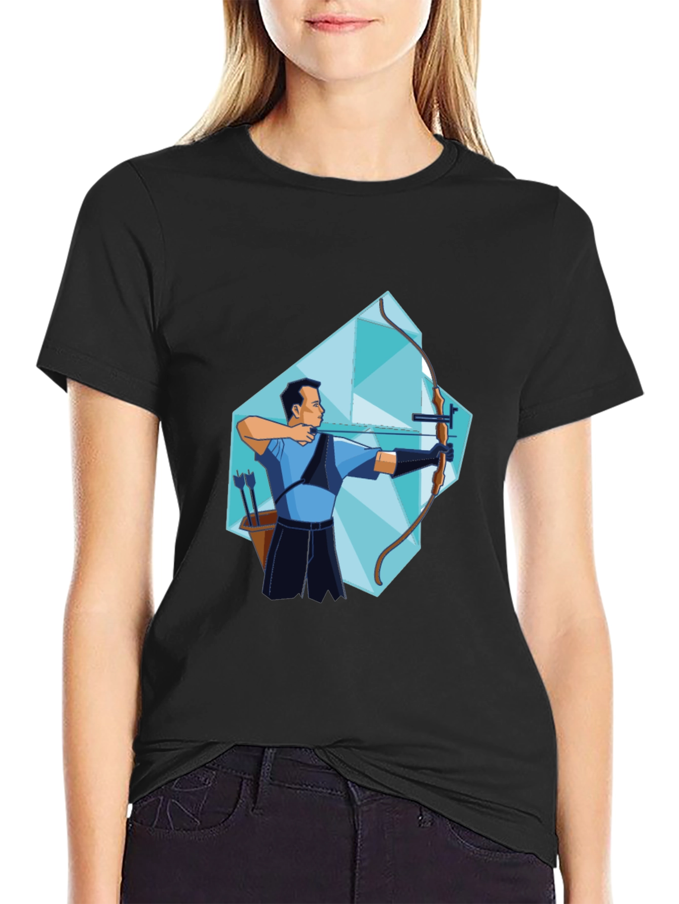 Archer Graphic Tee - Stylish Sporty Black T-Shirt