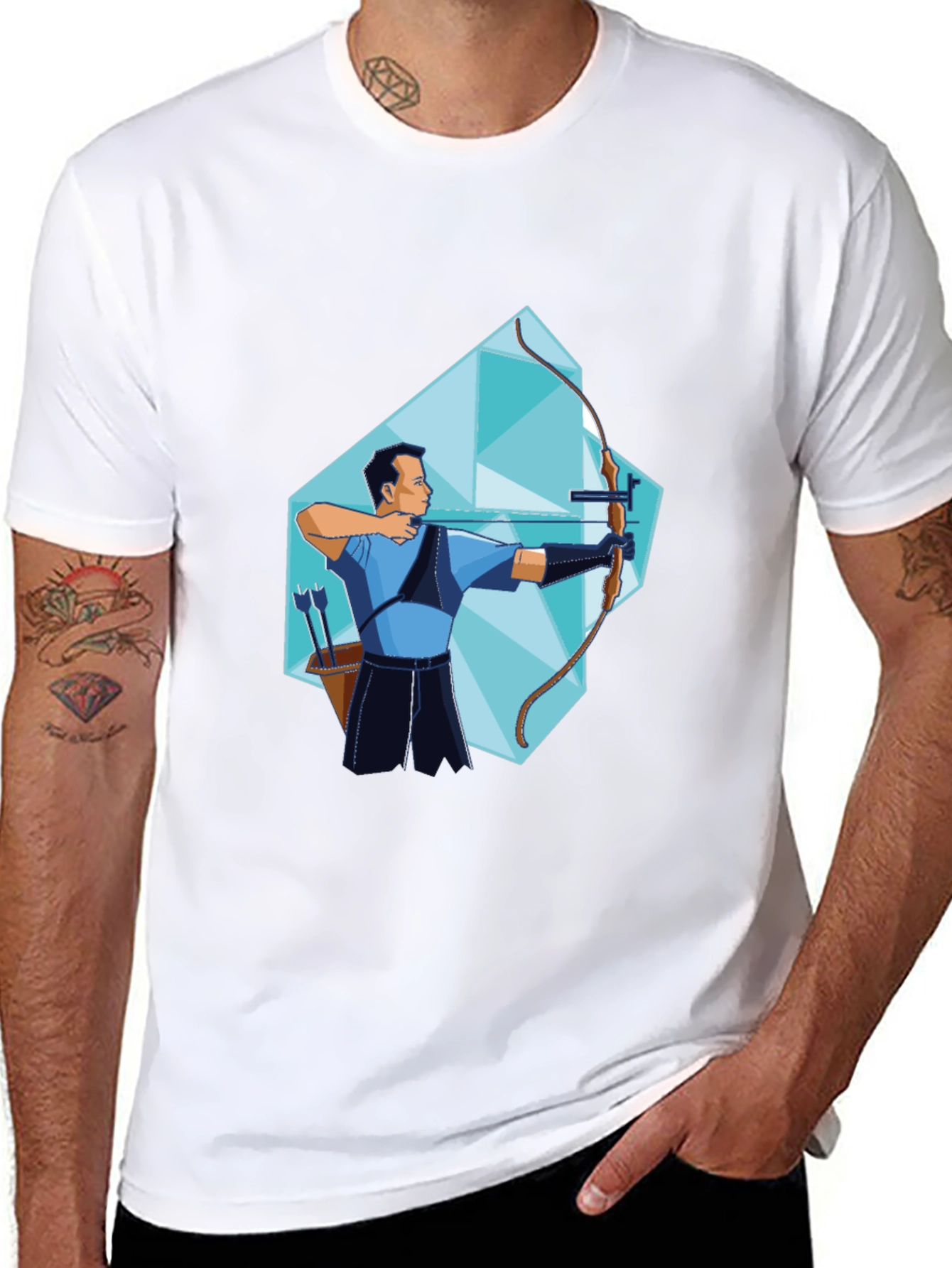 Archer Graphic Tee - Stylish Sporty Black T-Shirt