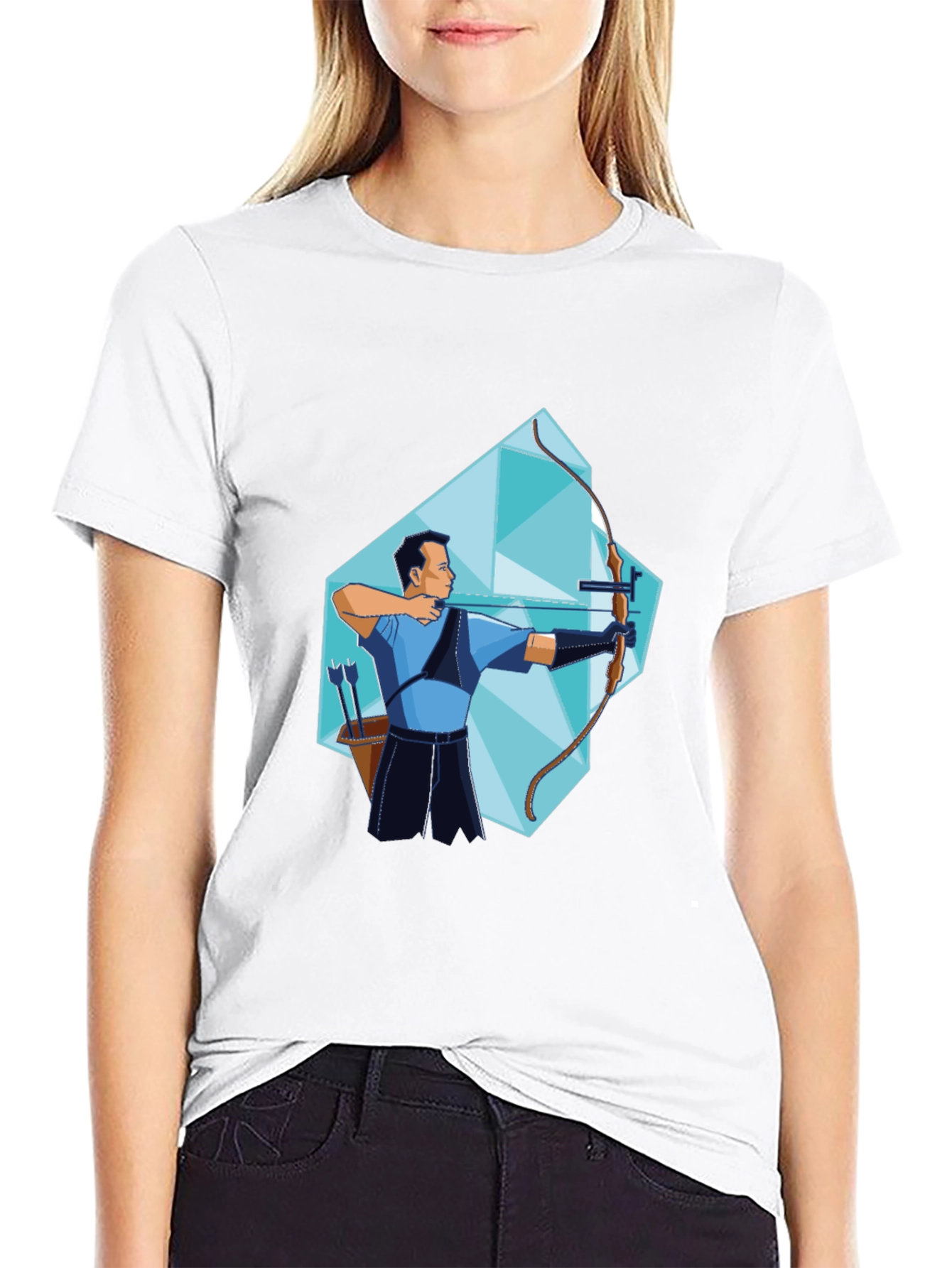 Archer Graphic Tee - Stylish Sporty Black T-Shirt