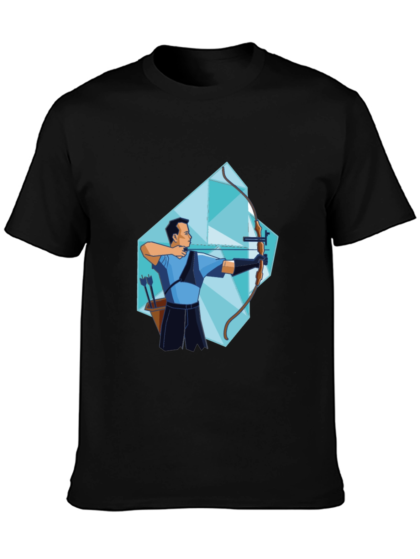 Archer Graphic Tee - Stylish Sporty Black T-Shirt