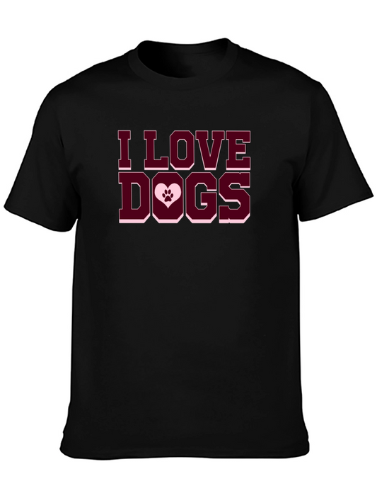 I Love Dogs T-Shirt - Paw Print Heart