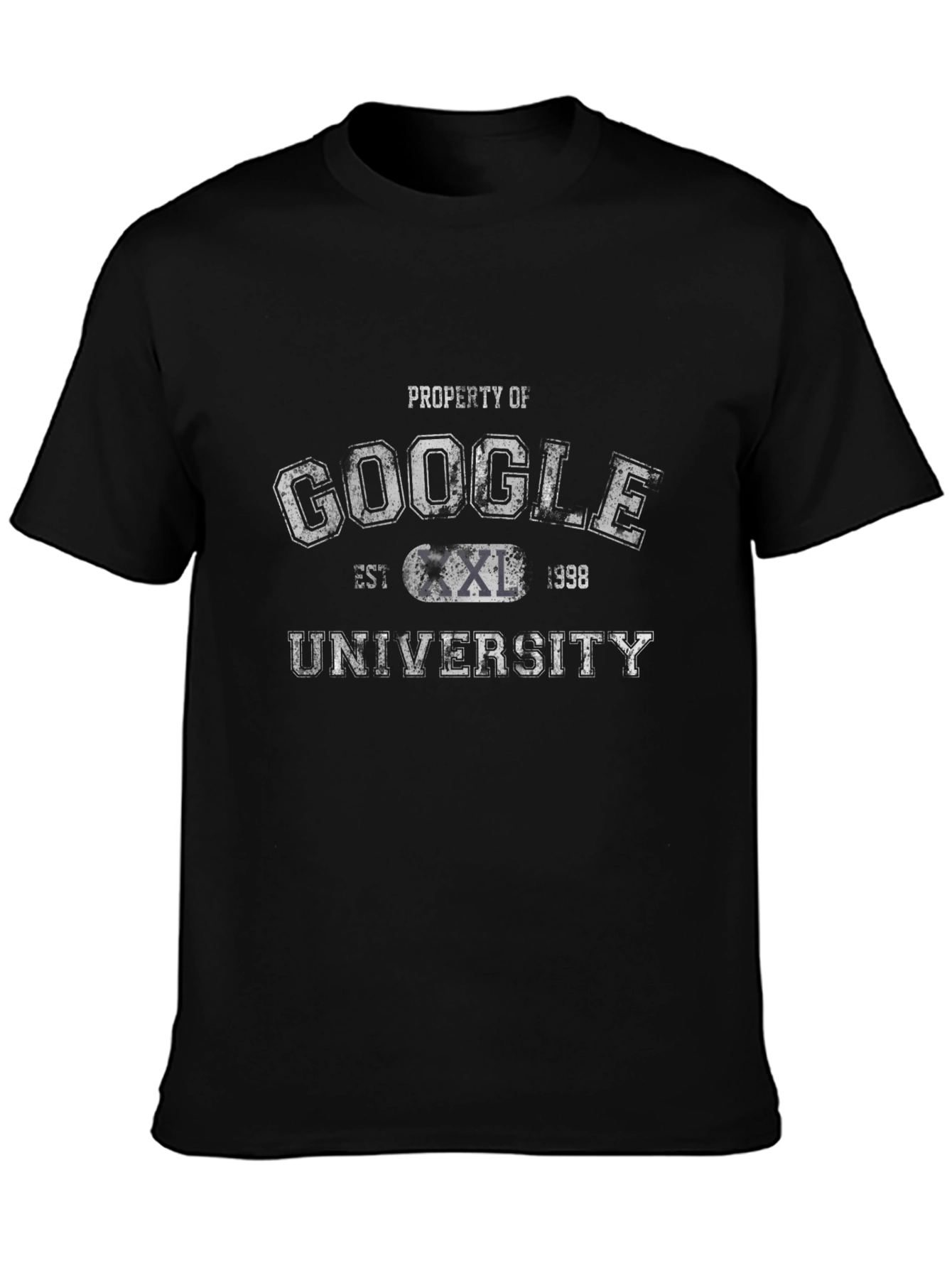Google University Distressed Graphic T-Shirt