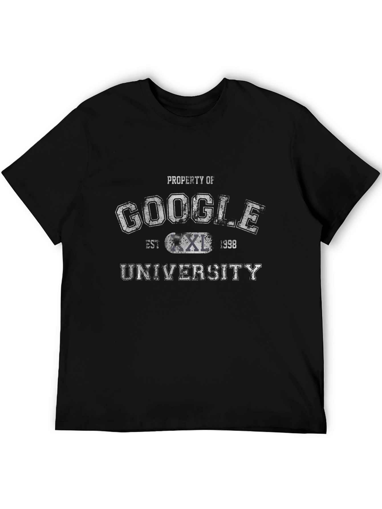 Google University Distressed Graphic T-Shirt