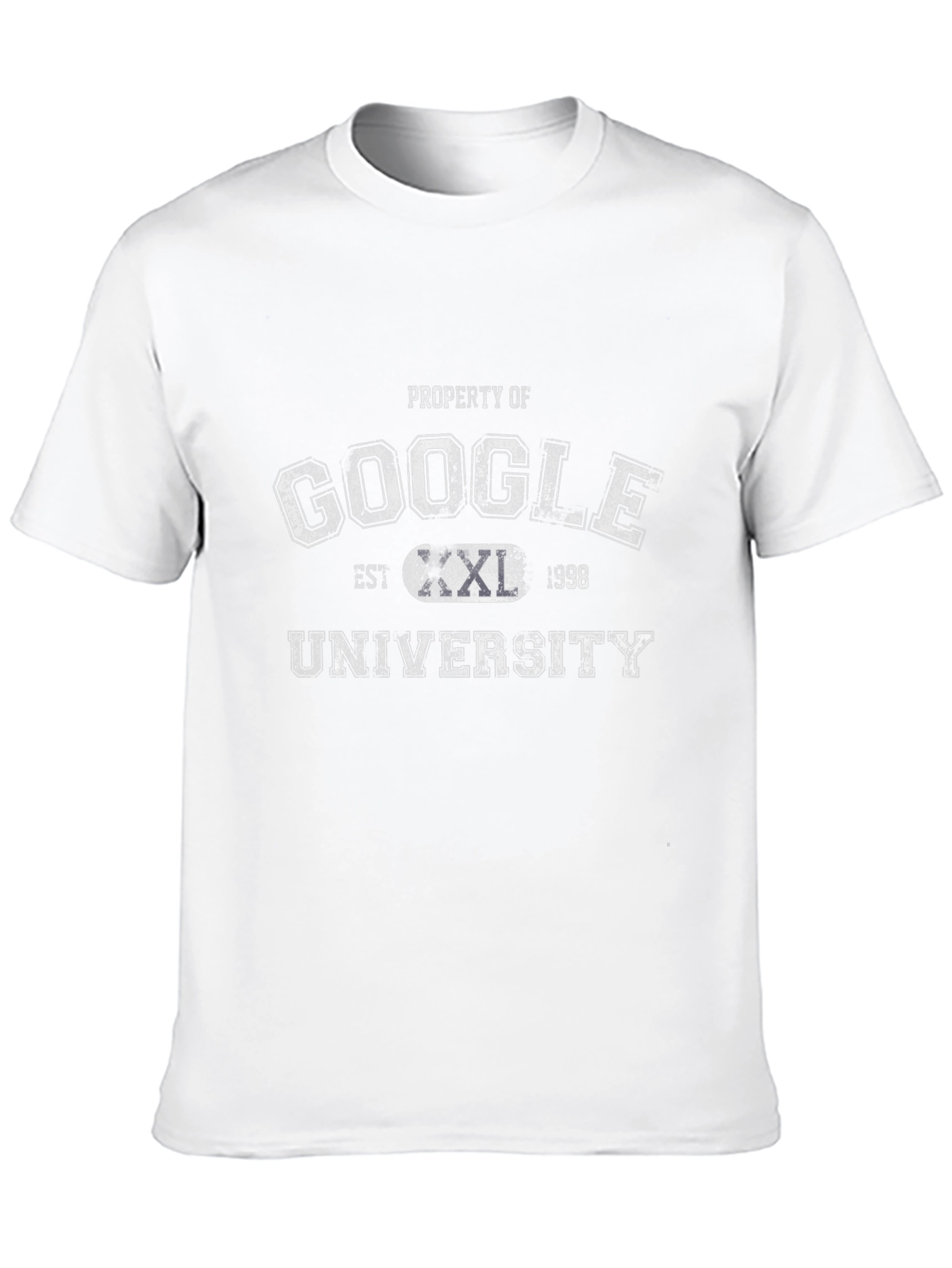 Google University Distressed Graphic T-Shirt