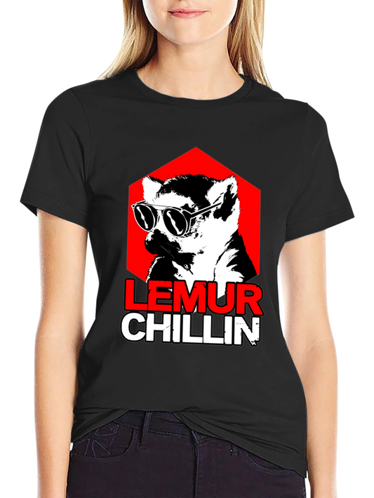 Lemur Chillin Graphic Tee - Cool Animal Print