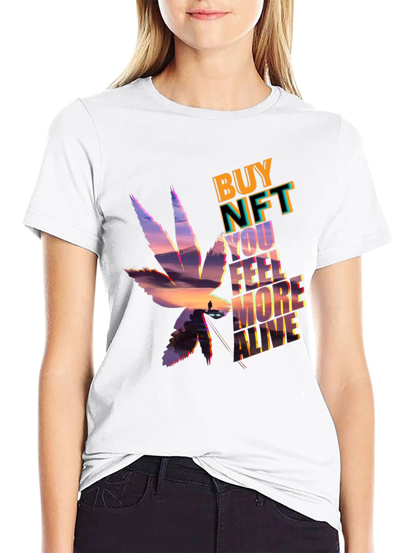 Buy NFT Feel More Alive Black Graphic T-Shirt