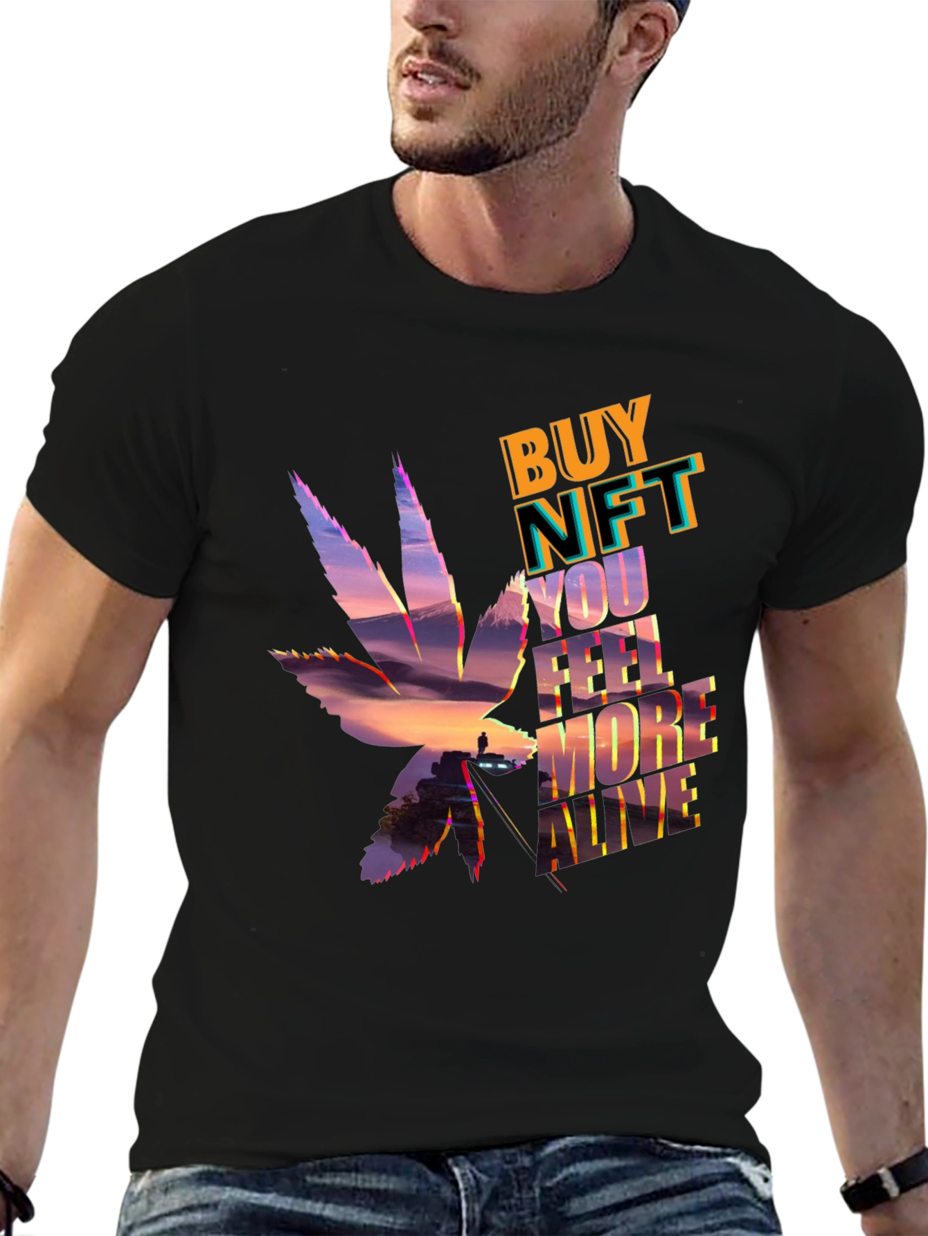 Buy NFT Feel More Alive Black Graphic T-Shirt