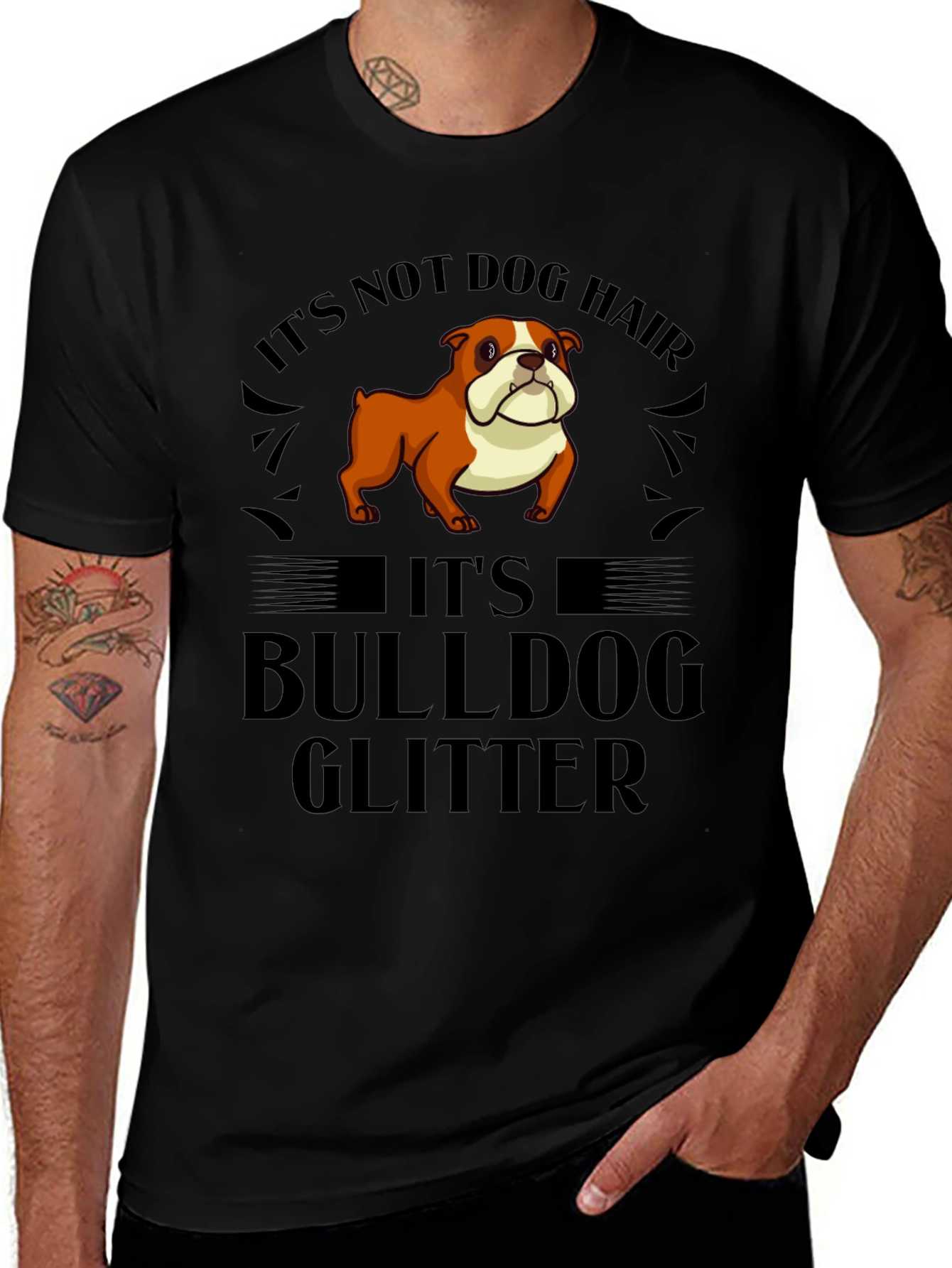 Bulldog Glitter T-Shirt - Funny Dog Lover Tee