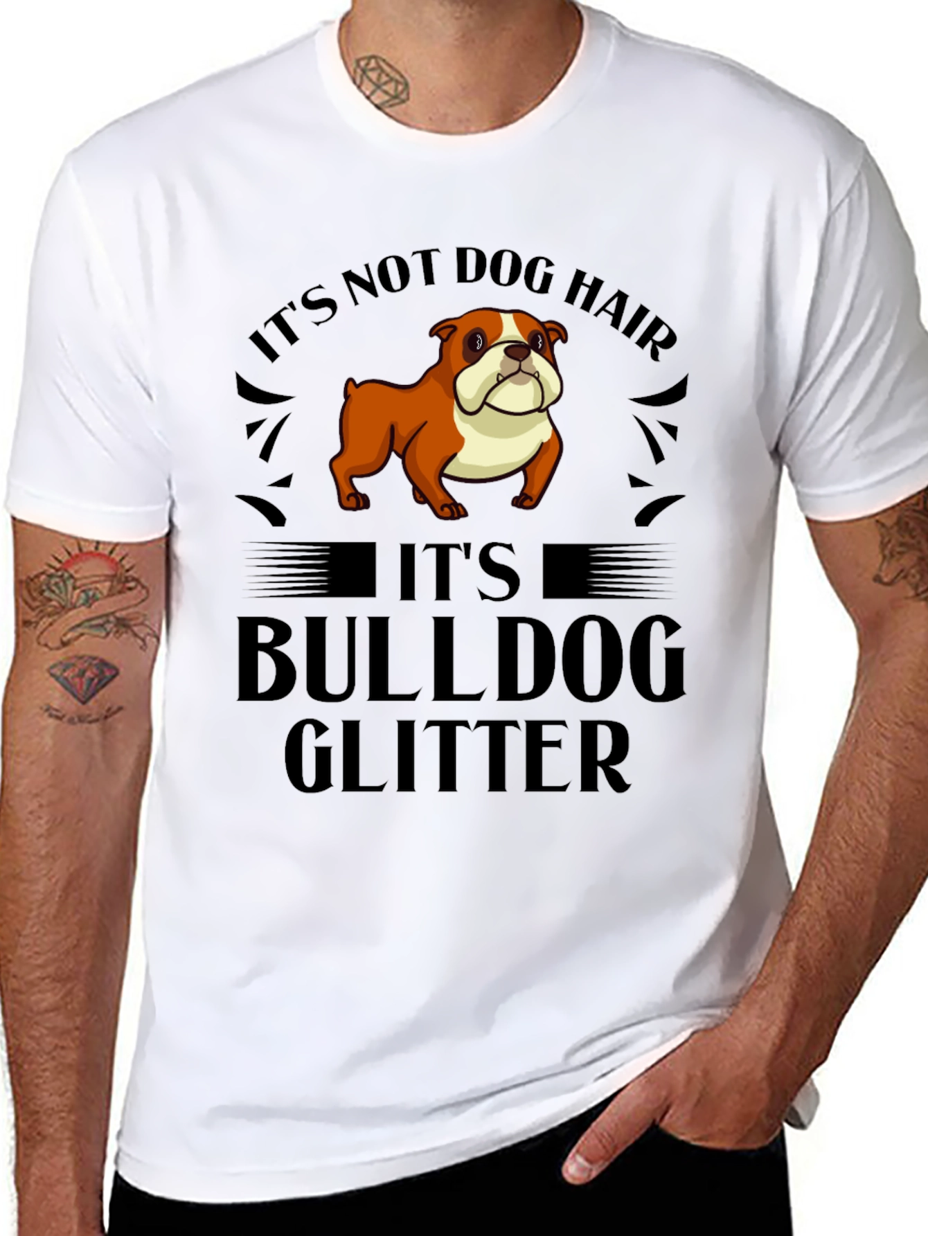 Bulldog Glitter T-Shirt - Funny Dog Lover Tee