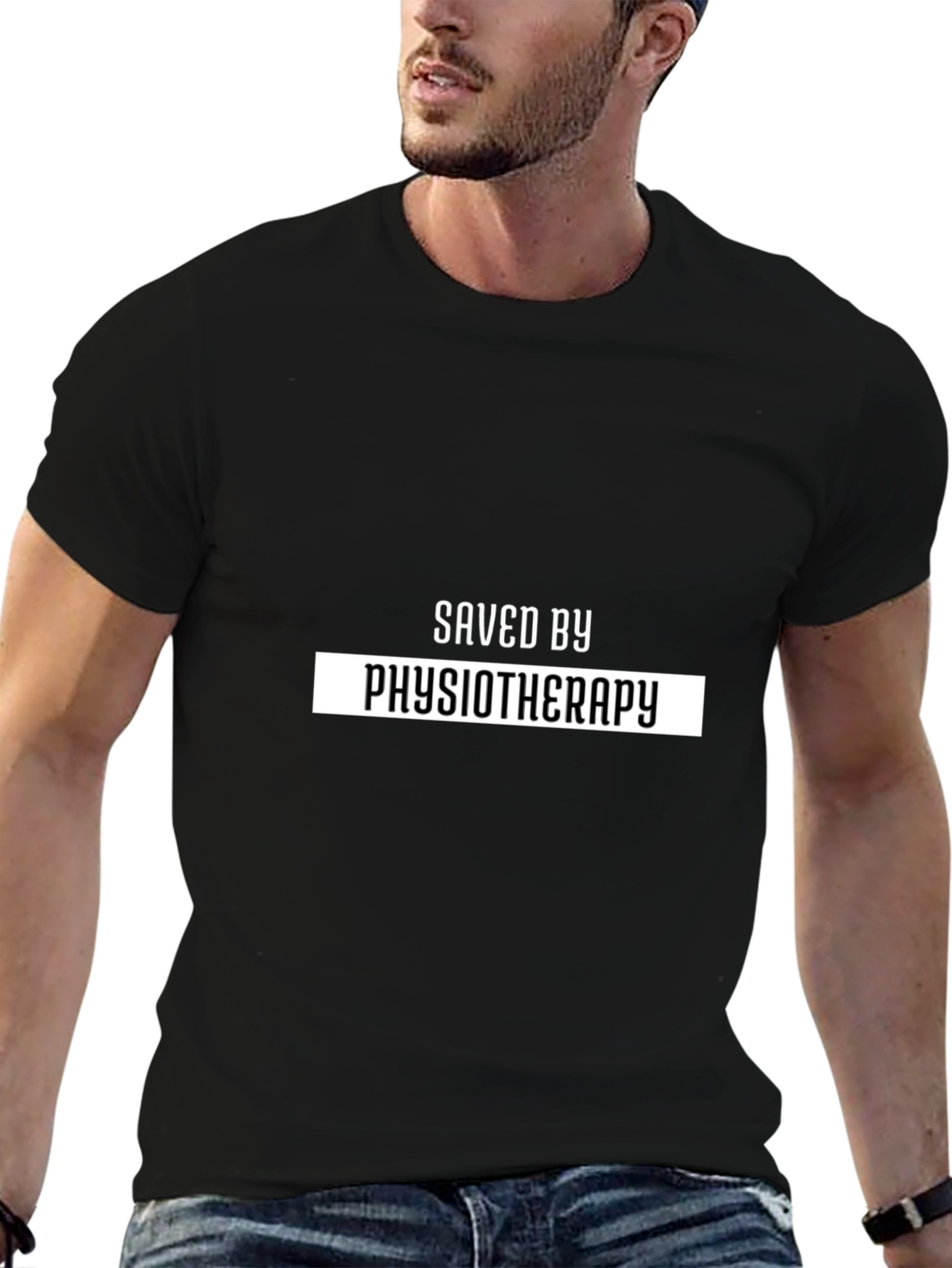 Saved By Physiotherapy Black T-Shirt