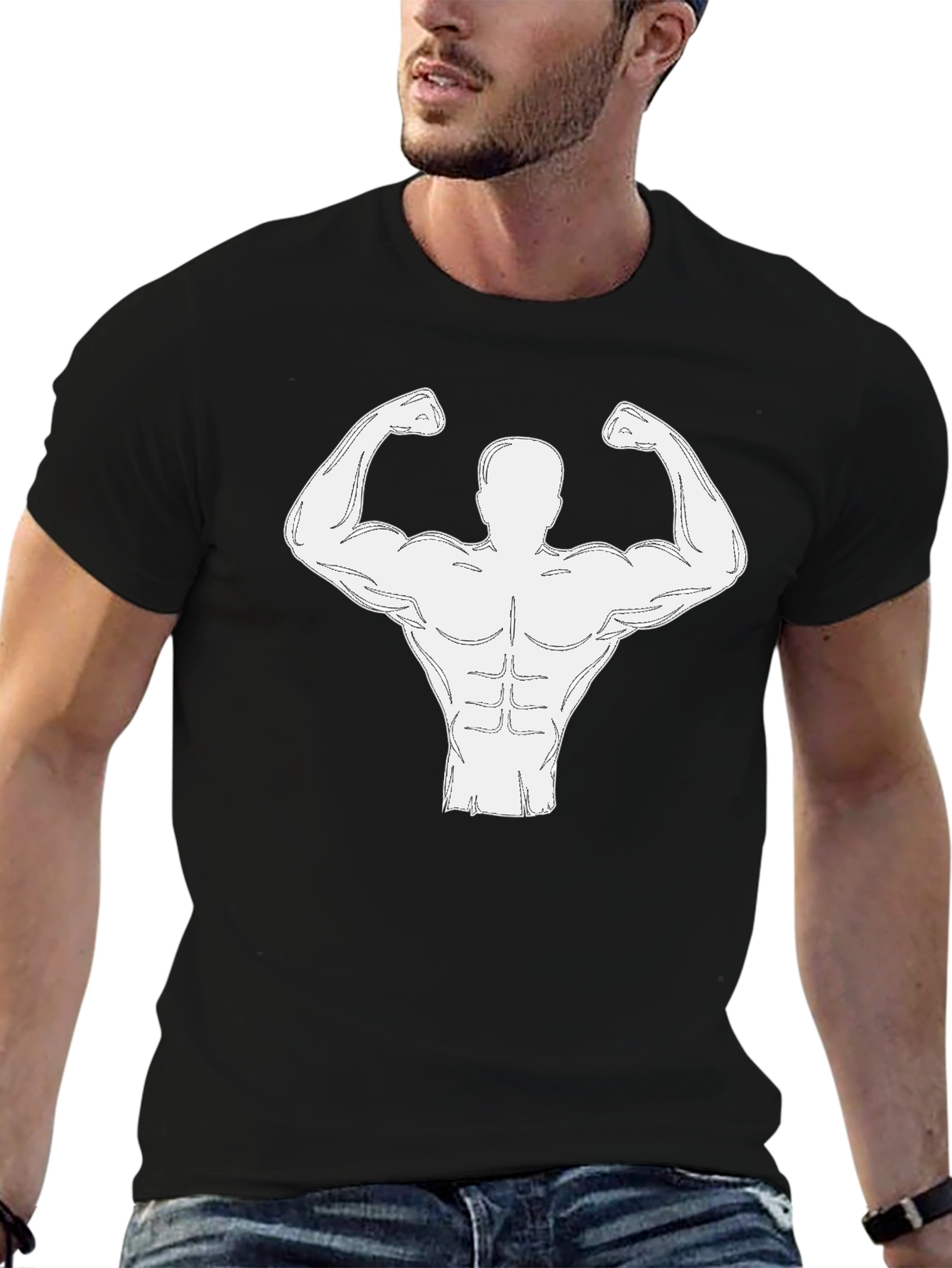 Muscle Man Tee - Bodybuilder Graphic T-Shirt