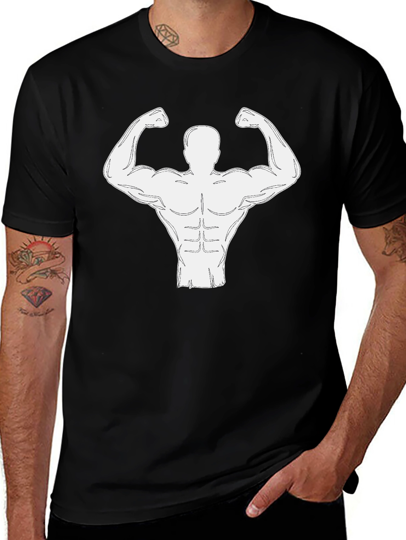 Muscle Man Tee - Bodybuilder Graphic T-Shirt