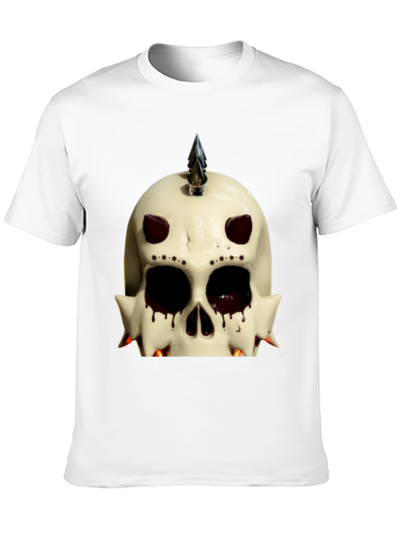 Edgy Skull Graphic Tee - Black Cotton Punk Style