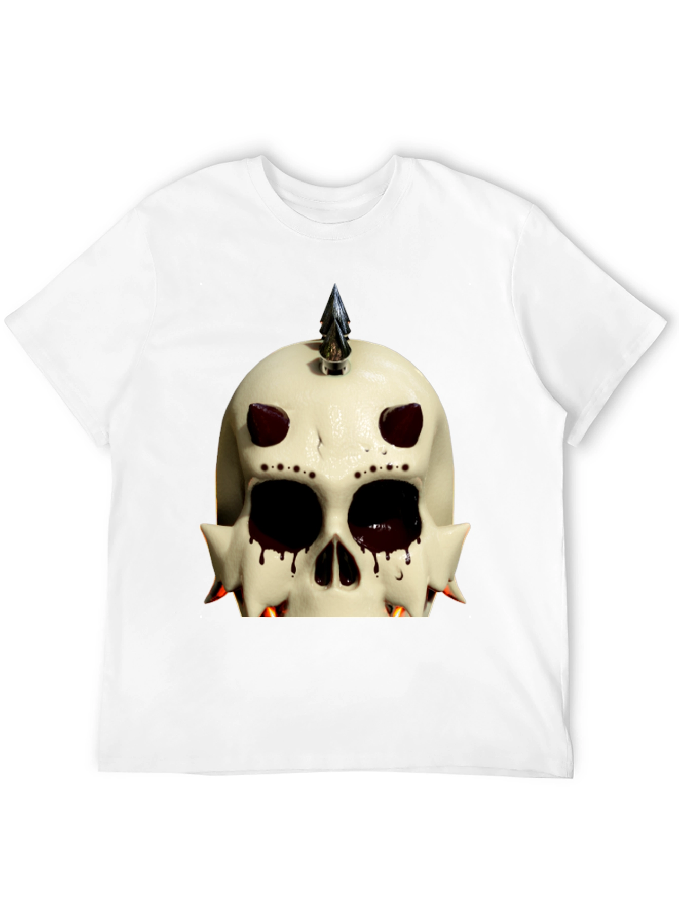 Edgy Skull Graphic Tee - Black Cotton Punk Style