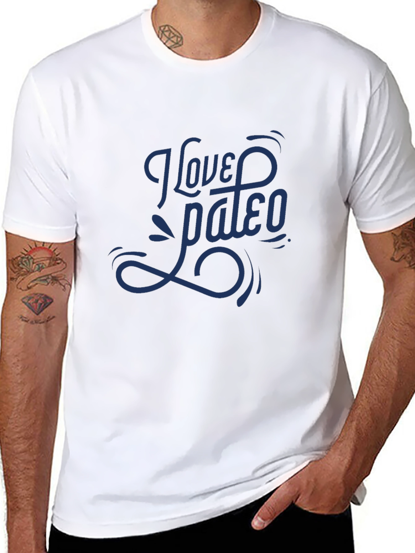 I Love Paleo Graphic Tee - Black Casual T-Shirt
