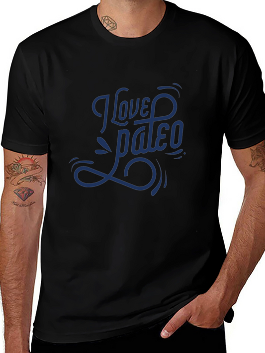 I Love Paleo Graphic Tee - Black Casual T-Shirt