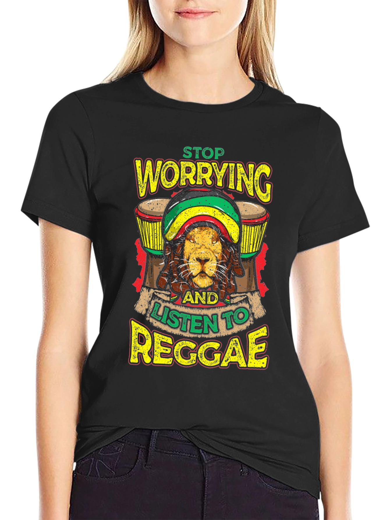 Reggae Lion Graphic Tee - Black