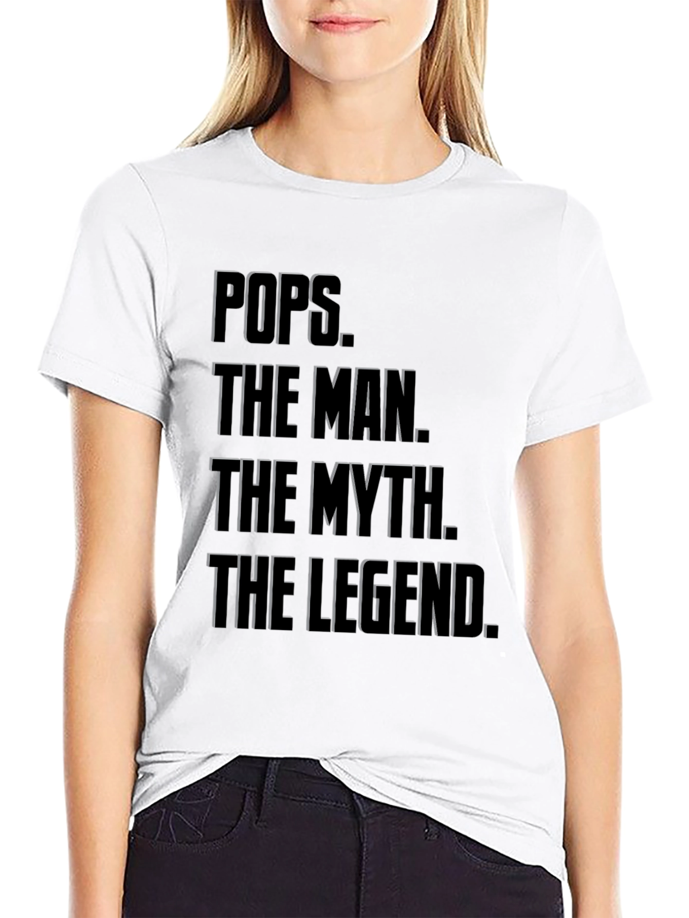 Pops The Man The Myth The Legend Black T-Shirt