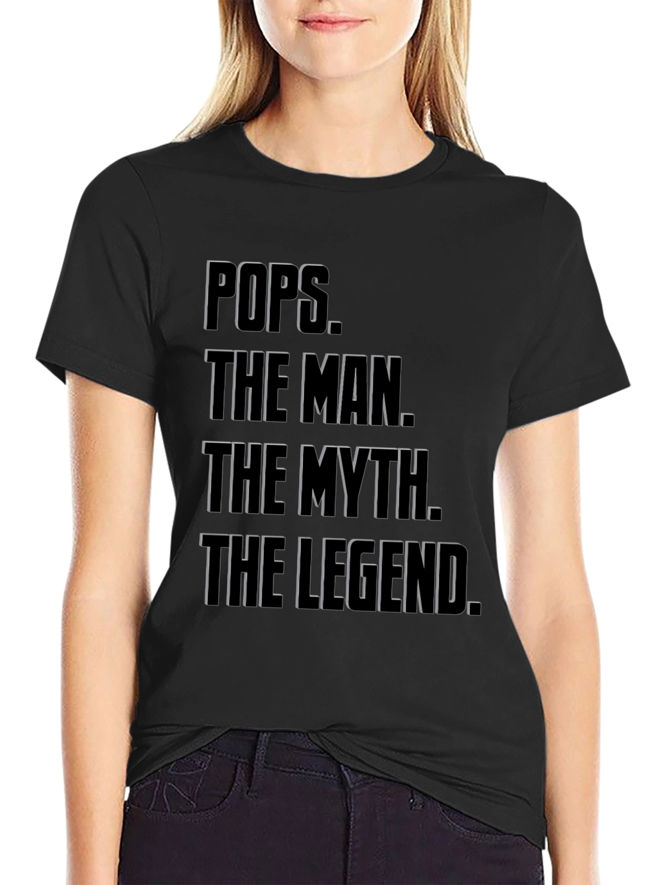 Pops The Man The Myth The Legend Black T-Shirt