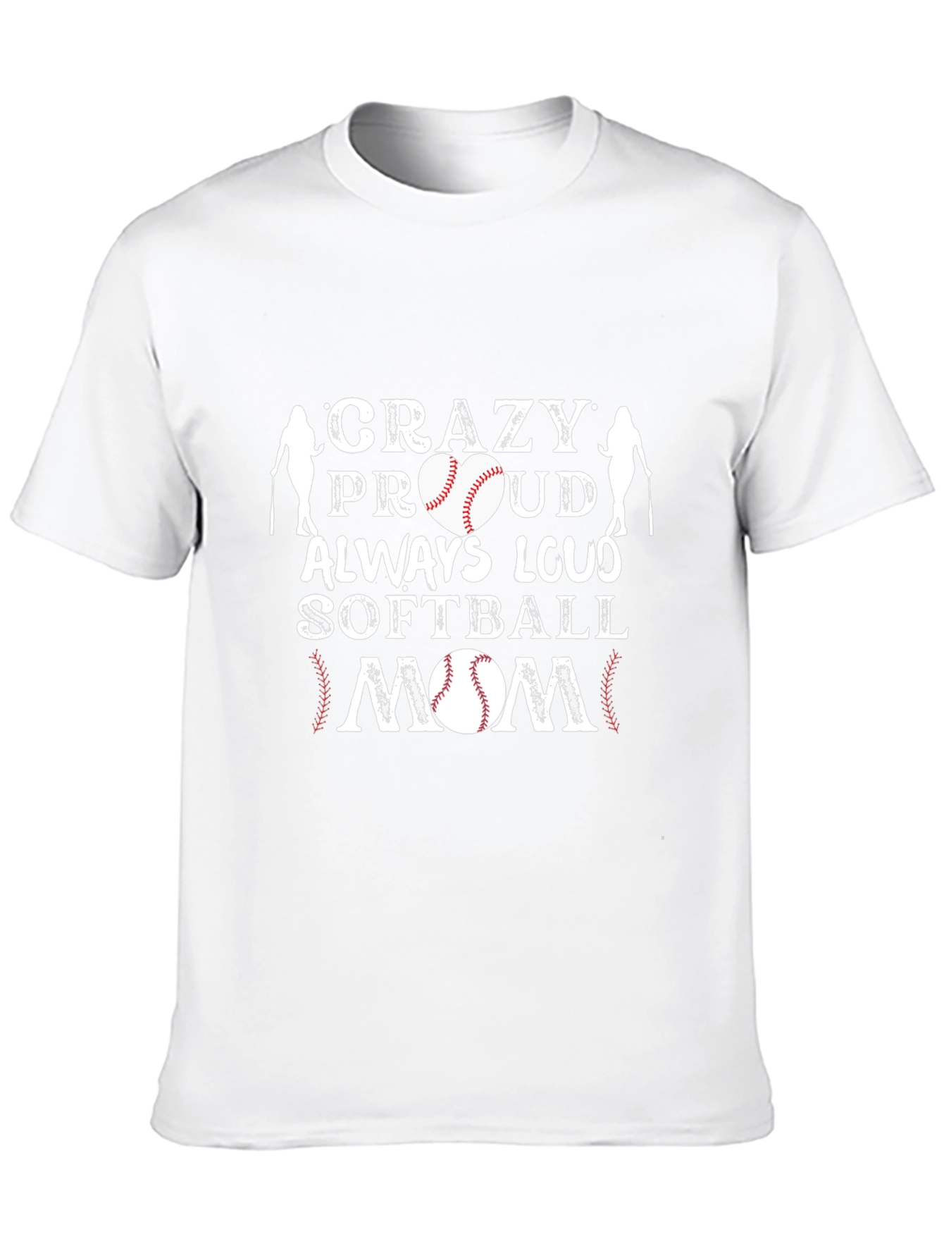 Crazy Proud Softball Mom Graphic Tee