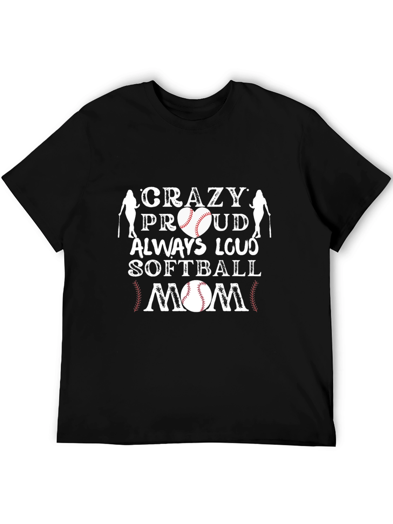 Crazy Proud Softball Mom Graphic Tee