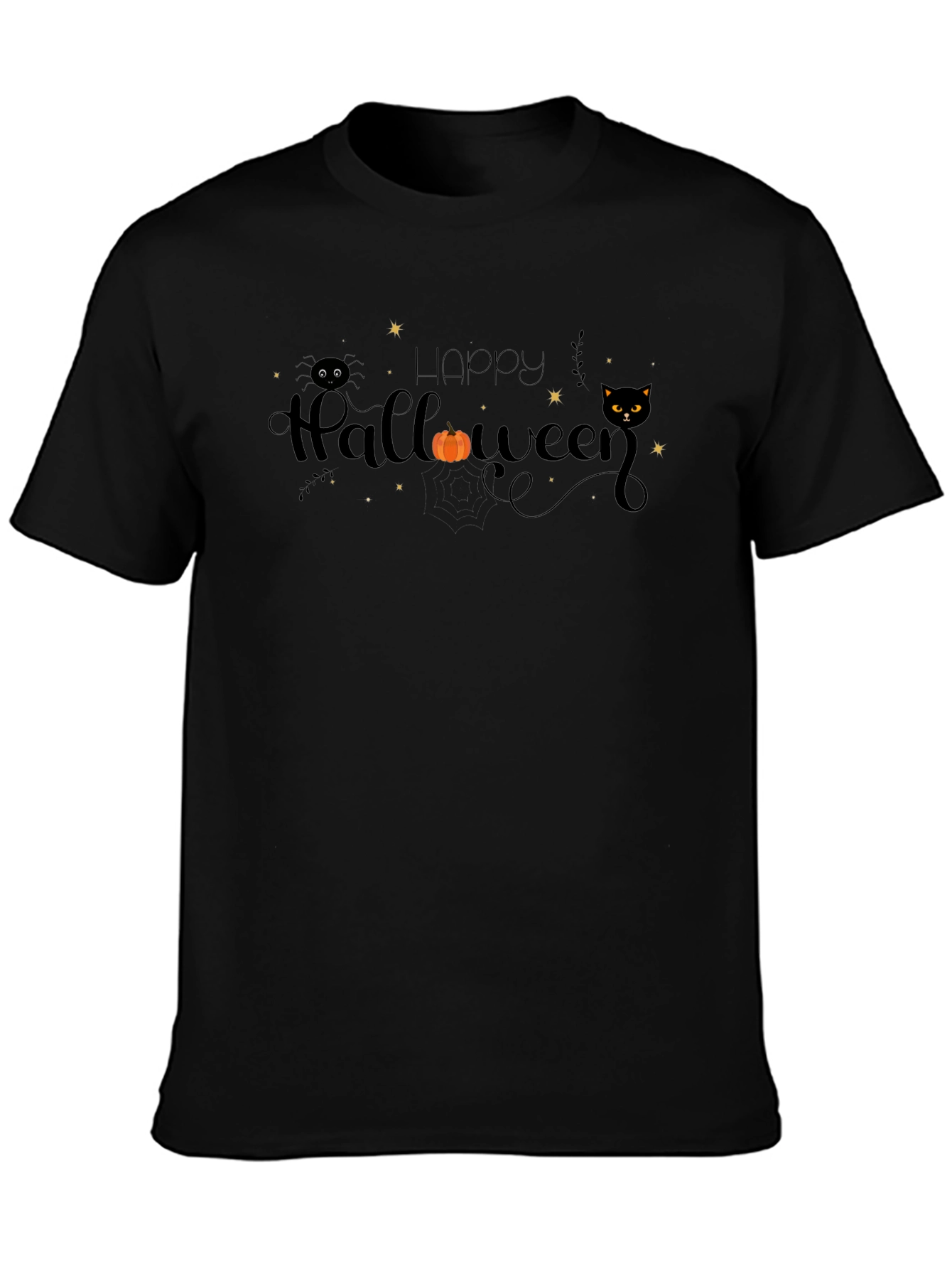 Happy Halloween Graphic T-Shirt Black