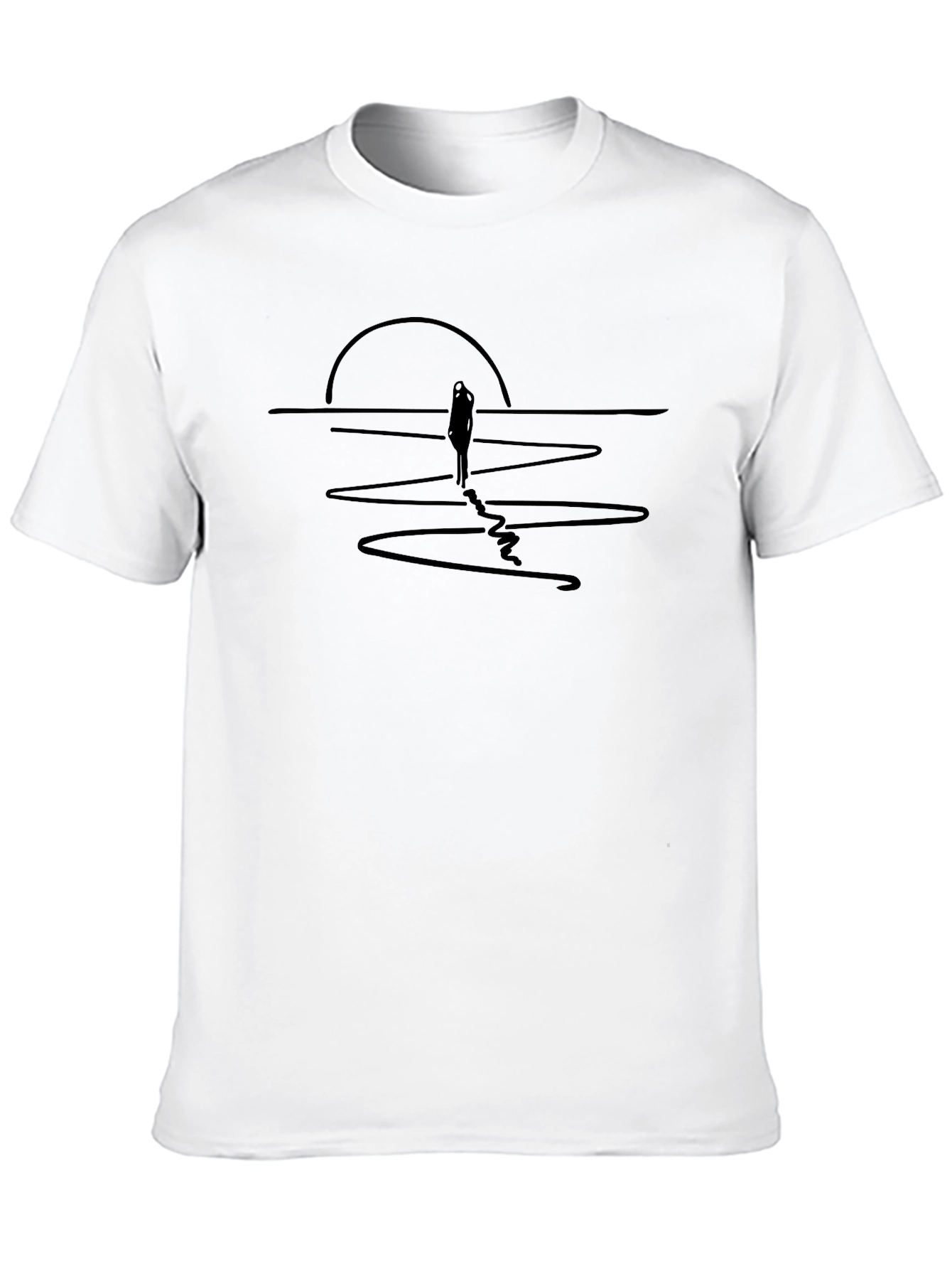 Sunset Silhouette T-Shirt - Minimalist Design