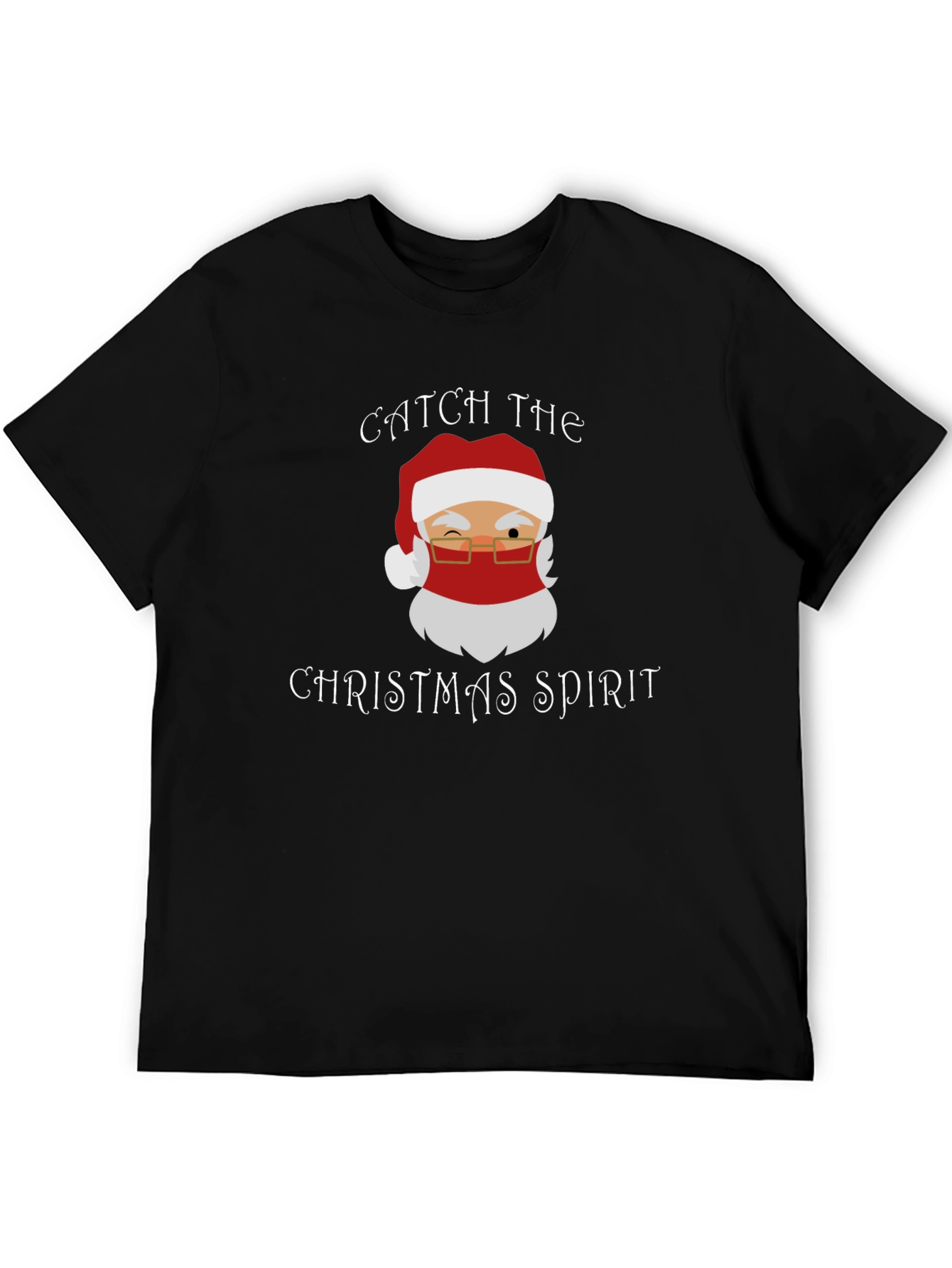 Festive Santa Graphic T-Shirt - Catch the Christmas Spirit
