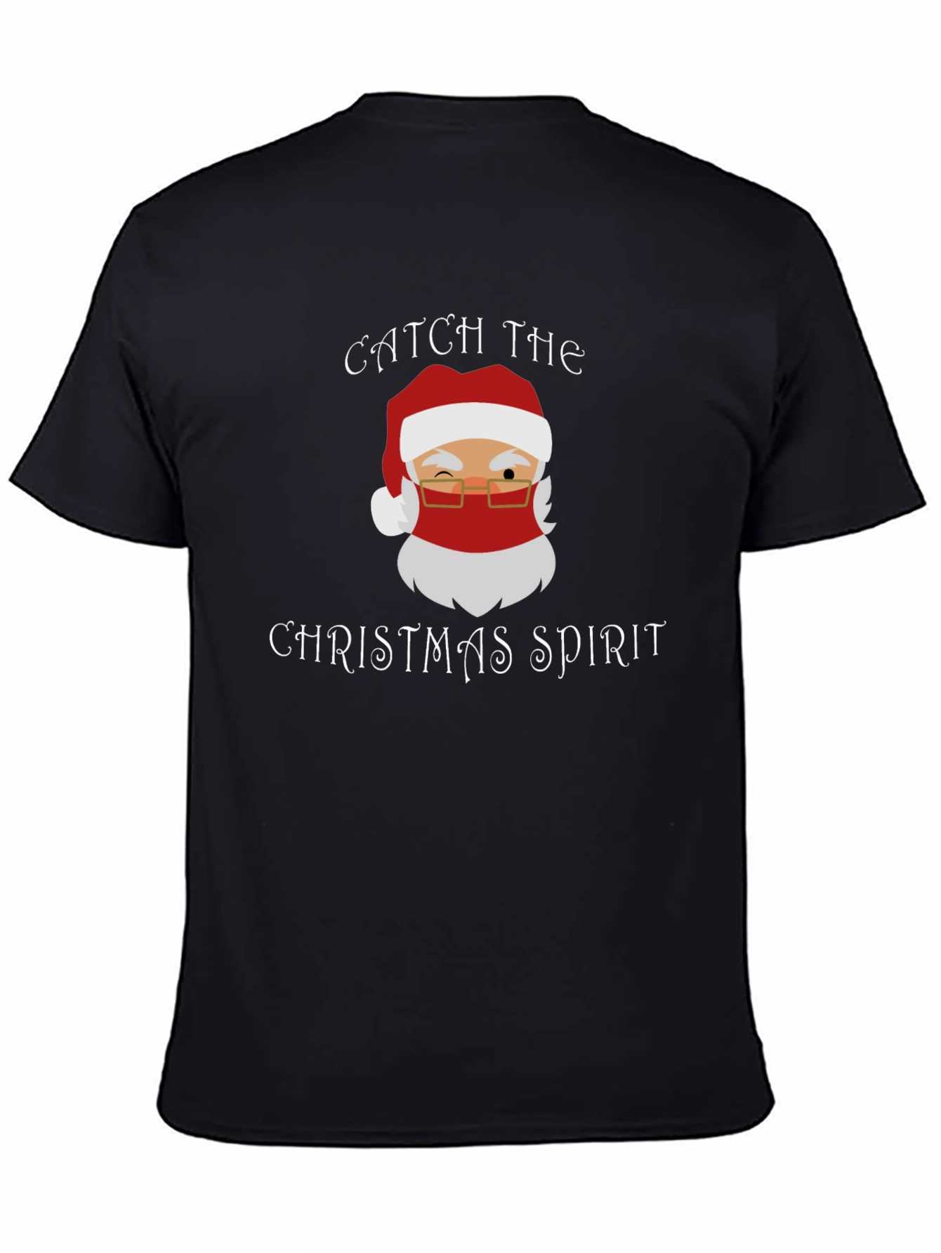 Festive Santa Graphic T-Shirt - Catch the Christmas Spirit