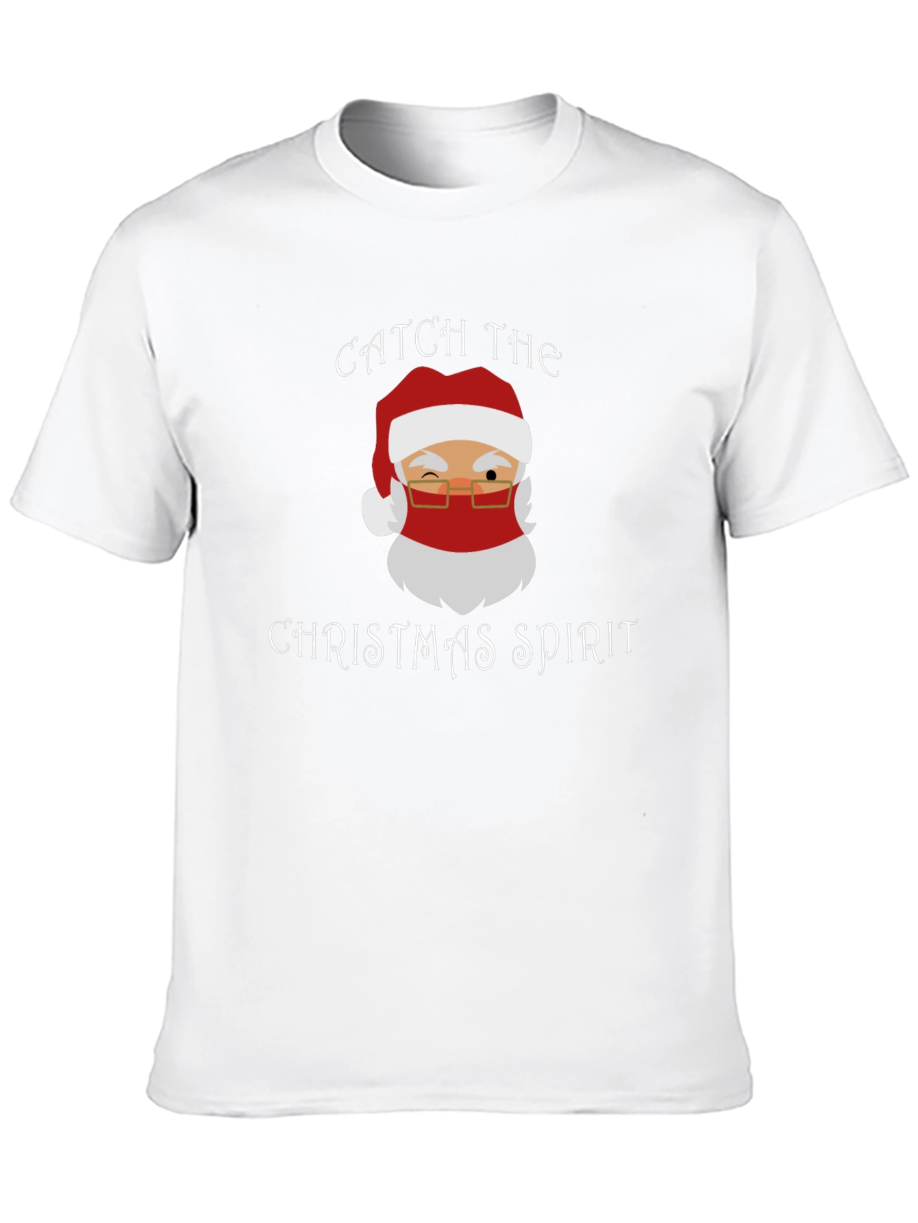 Festive Santa Graphic T-Shirt - Catch the Christmas Spirit