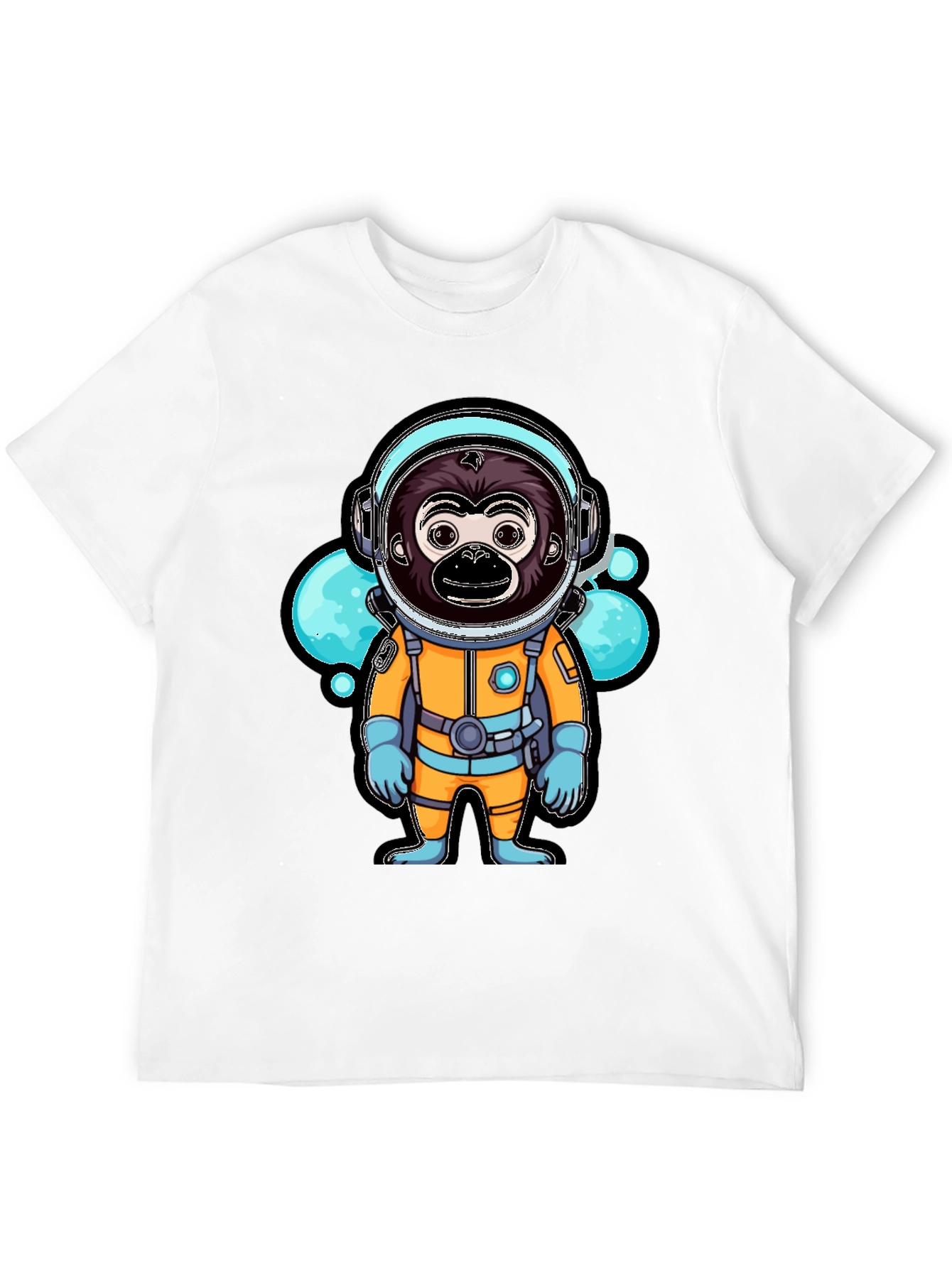Astronaut Monkey Graphic T-Shirt - Black