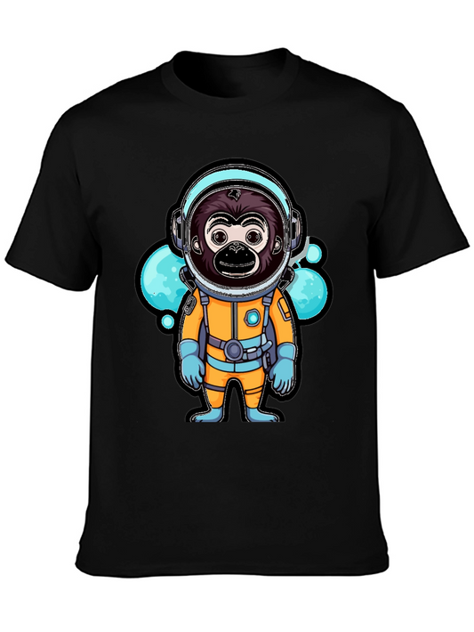 Astronaut Monkey Graphic T-Shirt - Black