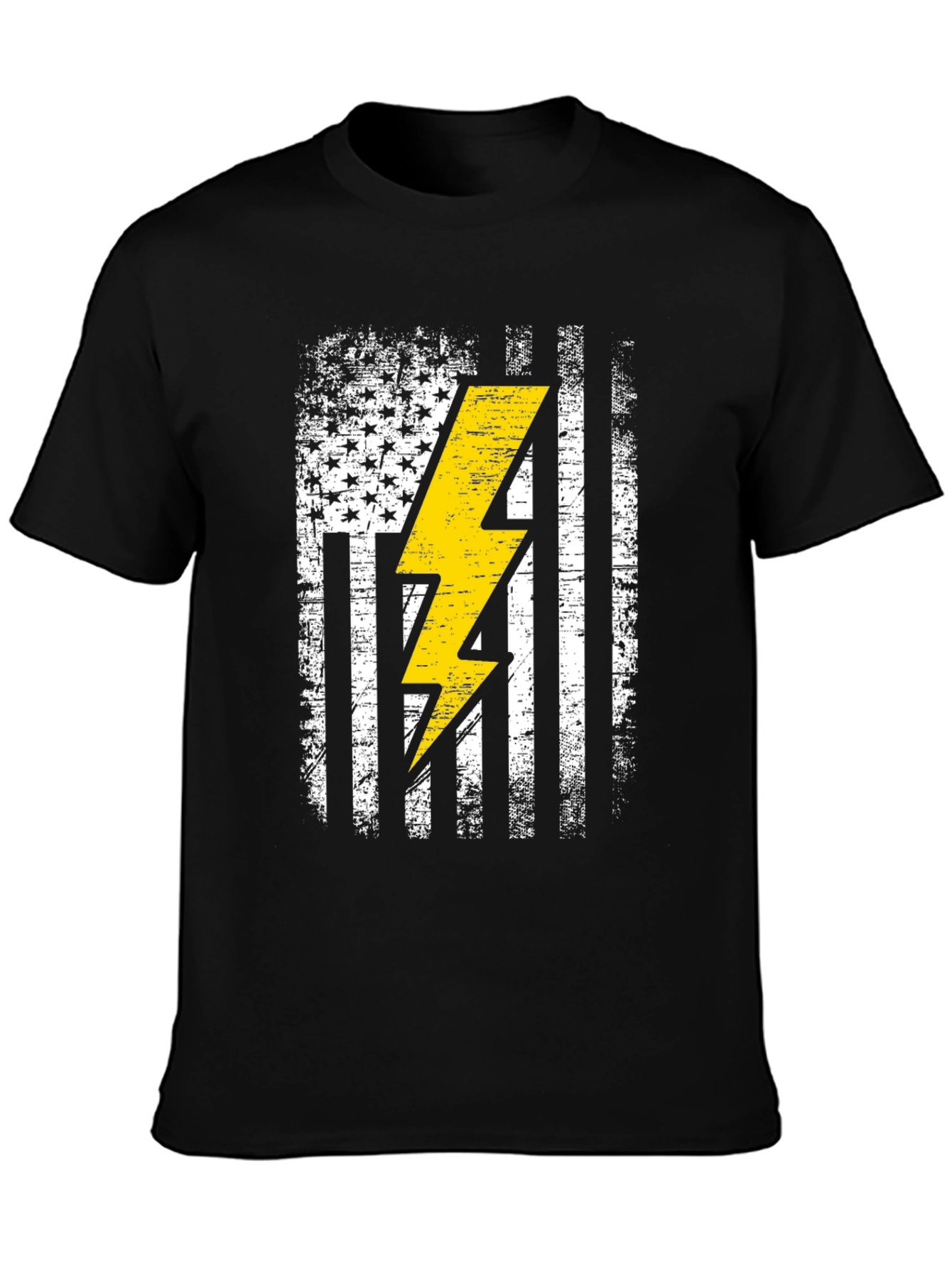 Distressed American Flag Electrician T-Shirt