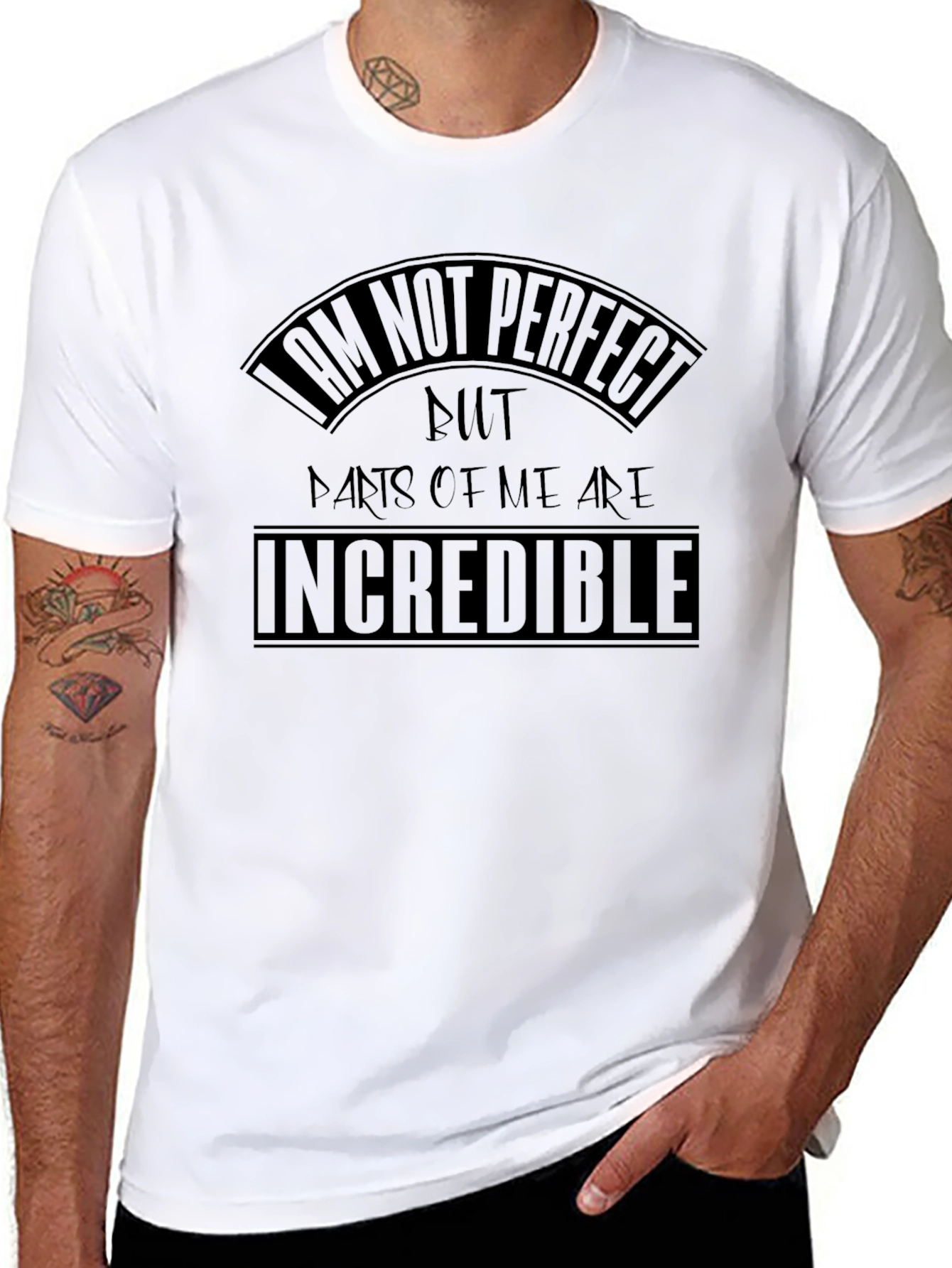 I am Not Perfect Mens Black T-Shirt