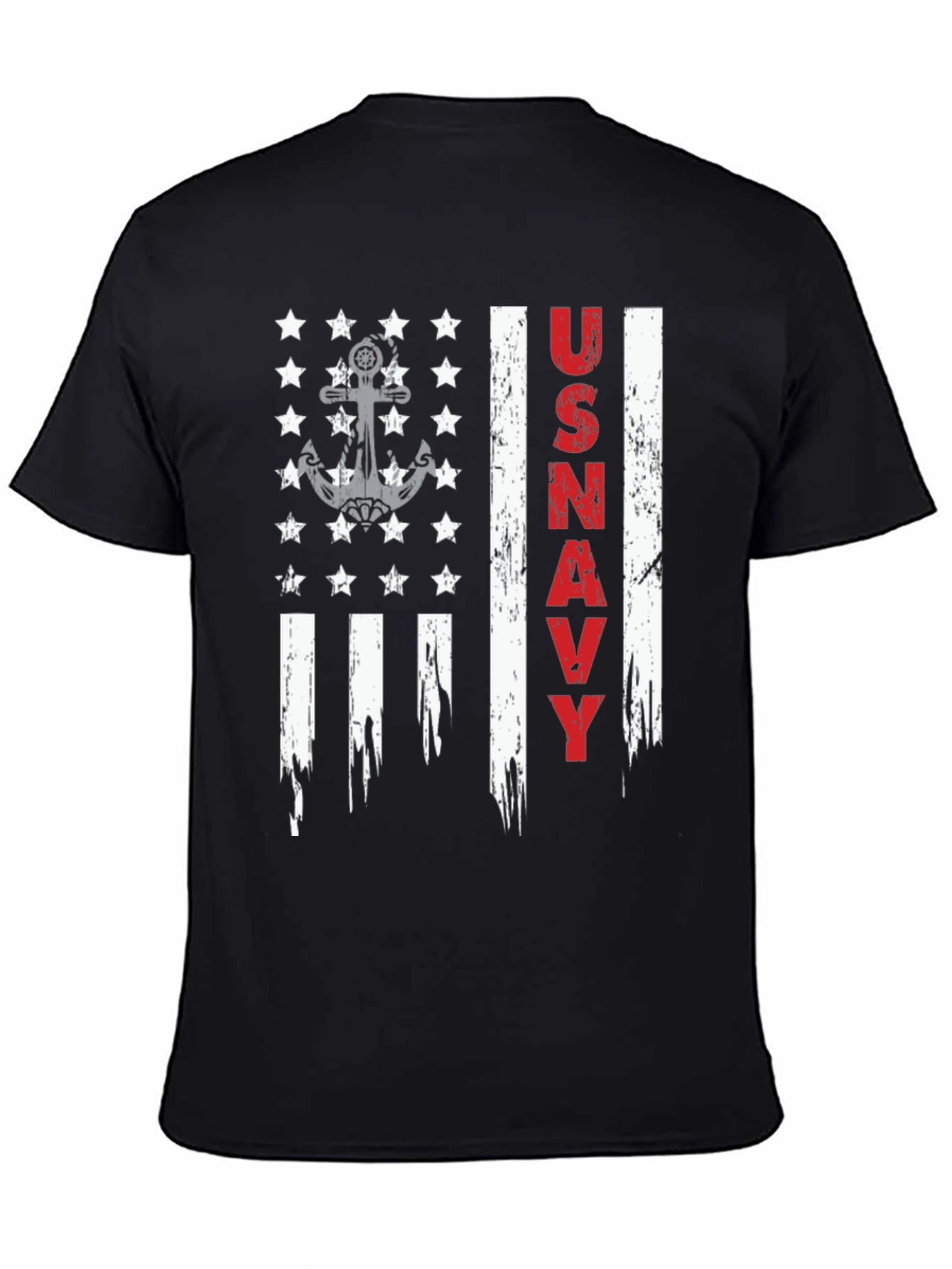 US Navy Flag Graphic Tee Patriotic USA Pride