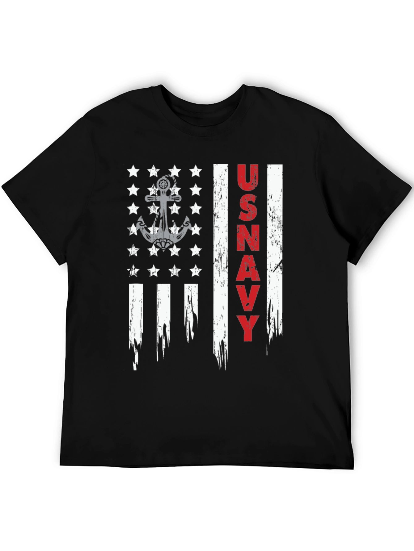 US Navy Flag Graphic Tee Patriotic USA Pride