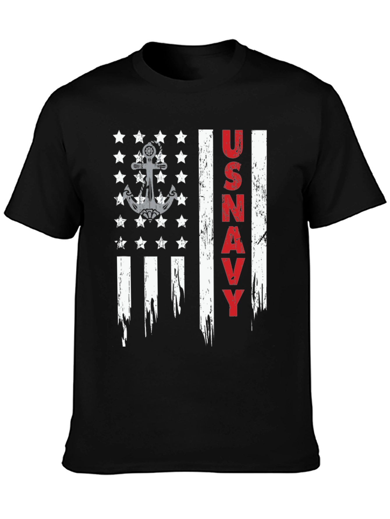 US Navy Flag Graphic Tee Patriotic USA Pride