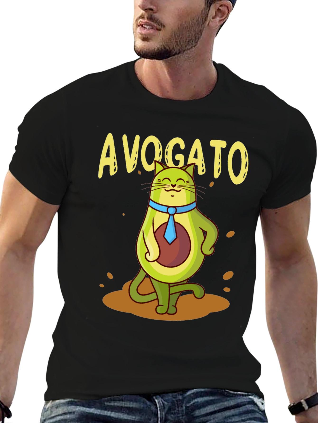 Avogato Funny T-Shirt | Avocado Cat Graphic Tee