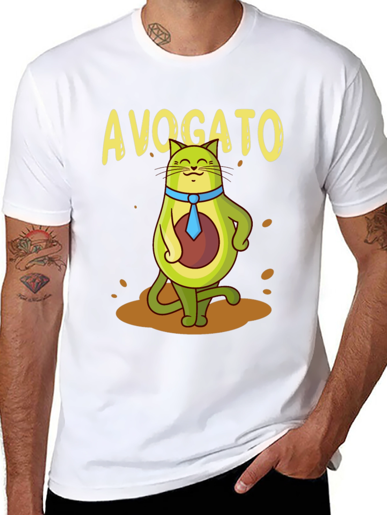 Avogato Funny T-Shirt | Avocado Cat Graphic Tee