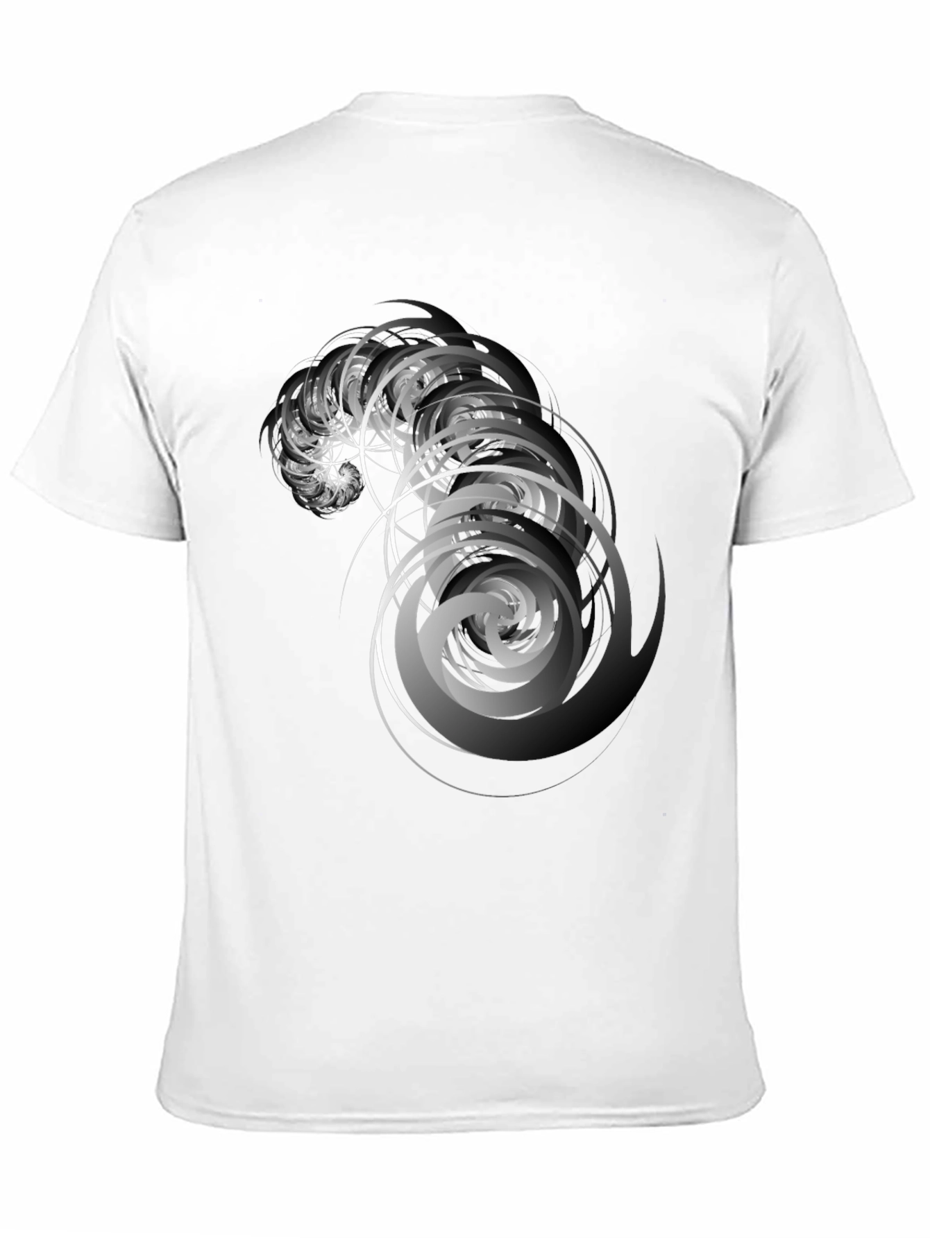 Abstract Spiral Graphic Tee - Stylish Mens Black T-Shirt