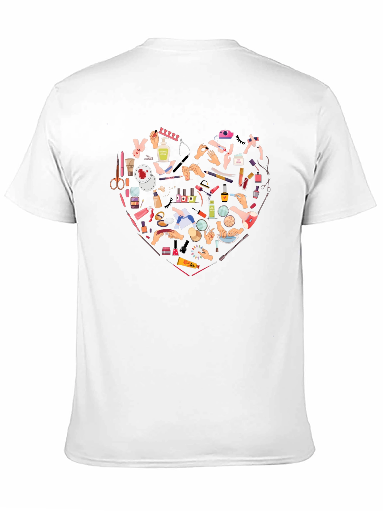 Manicure Heart Graphic Tee - Black Cotton T-Shirt
