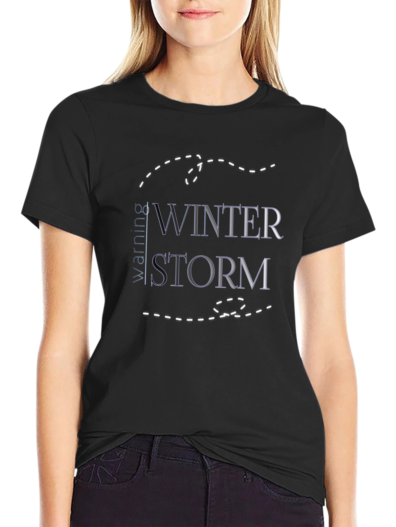 Winter Storm Warning Black Graphic Tee