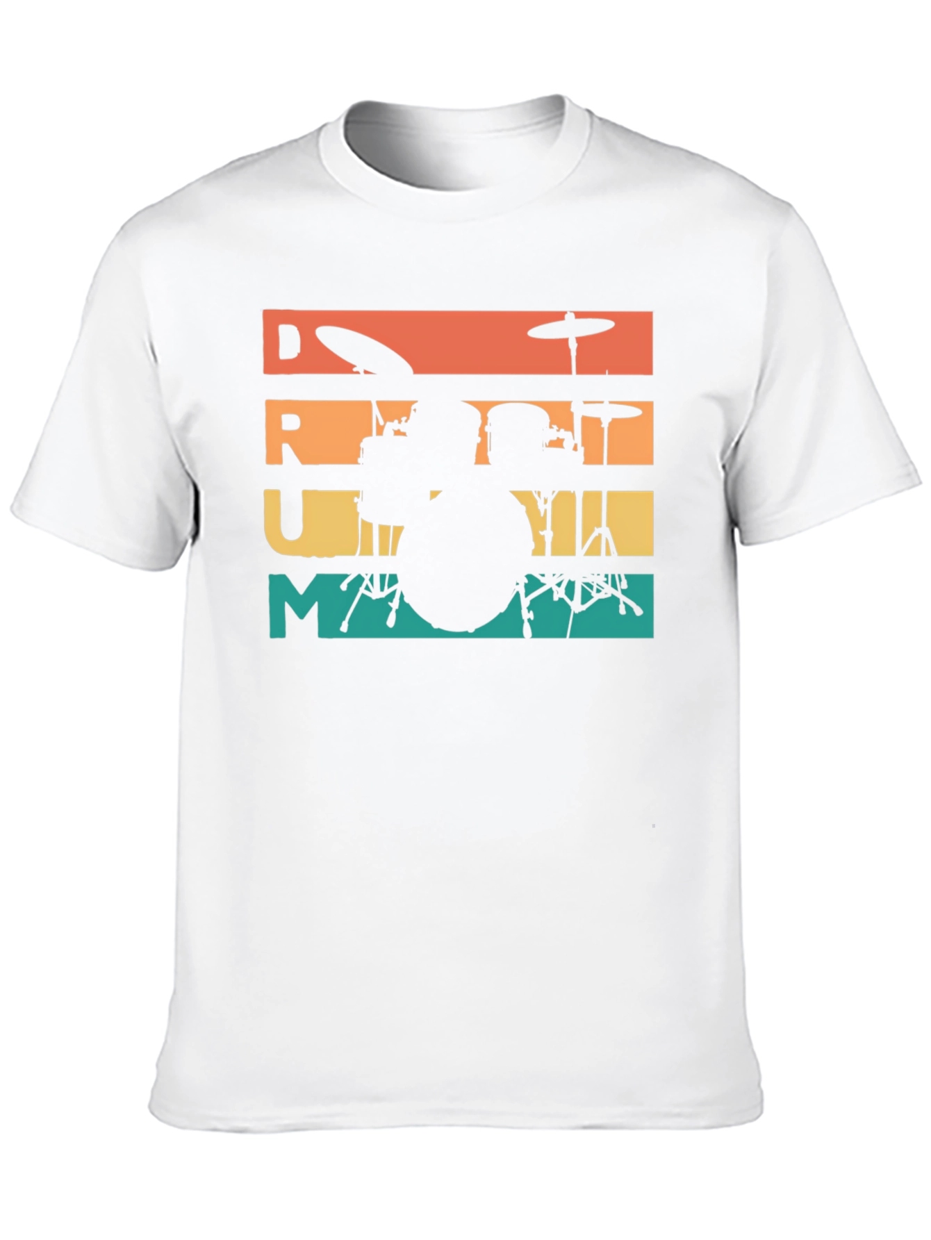 Retro Drummer Tee - Music Lovers Black T-Shirt