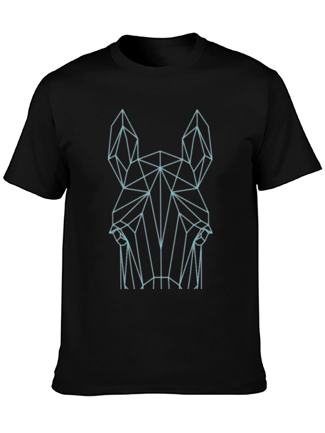 Geometric Horse Graphic Tee - Stylish Black T-Shirt