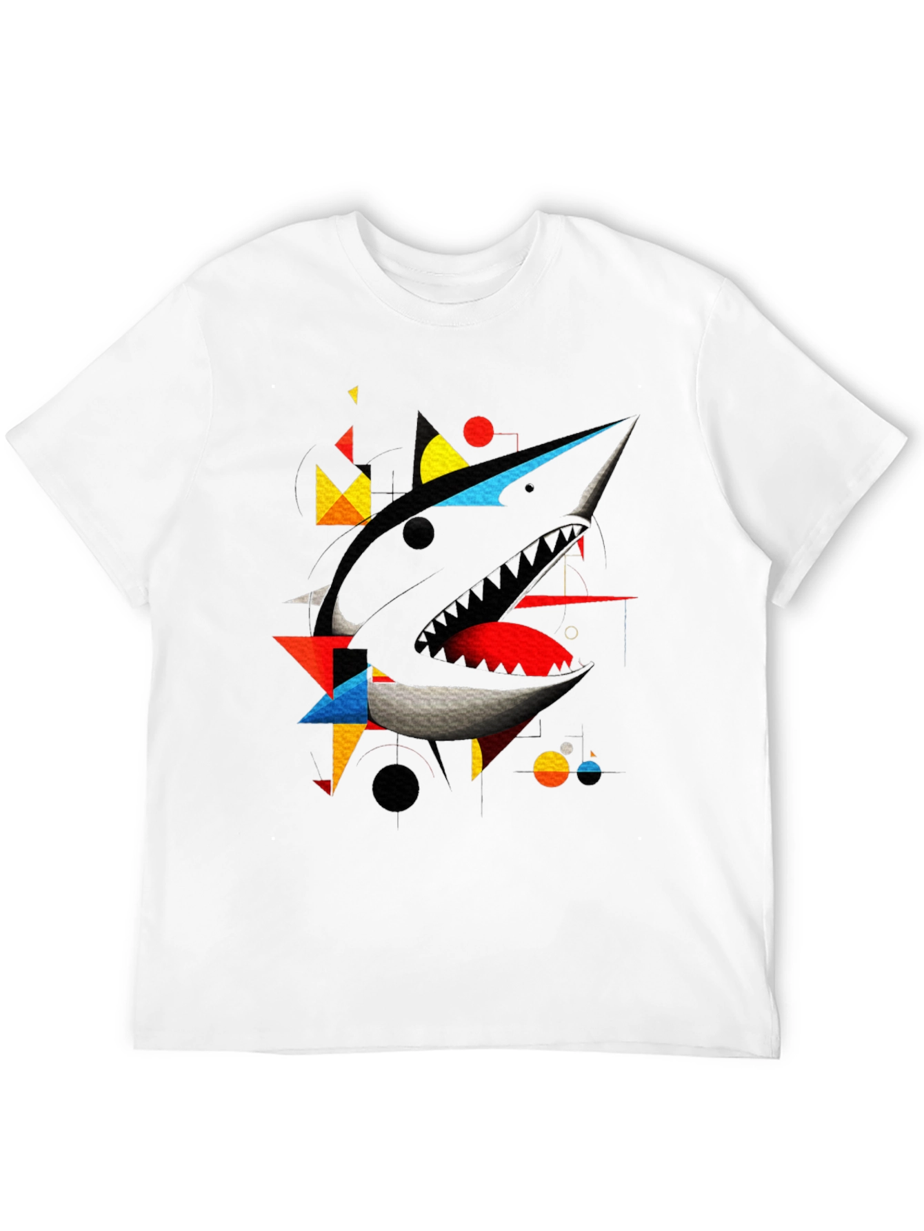 Abstract Shark Graphic Black T-Shirt