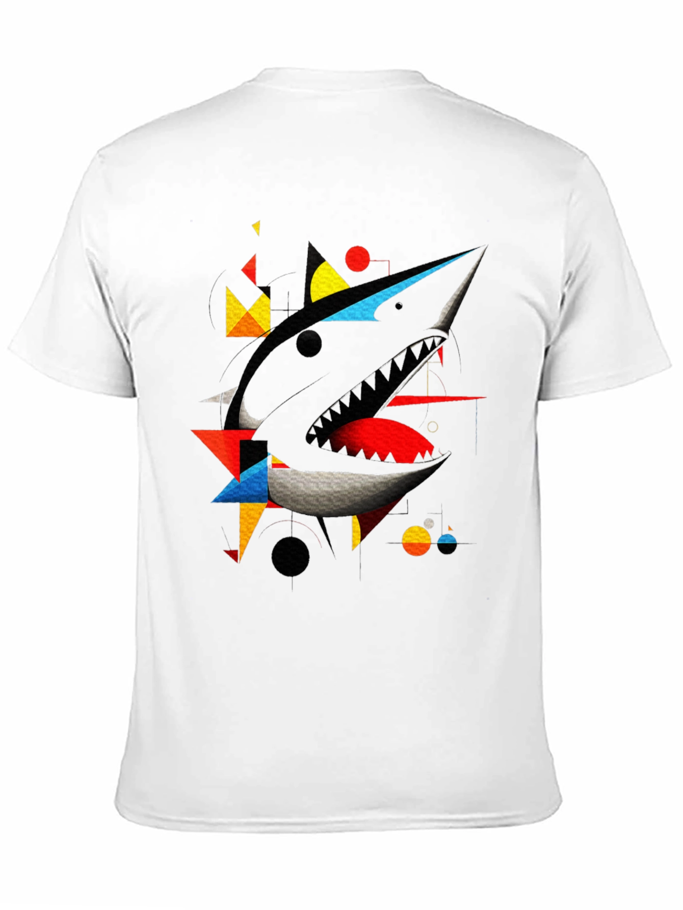 Abstract Shark Graphic Black T-Shirt