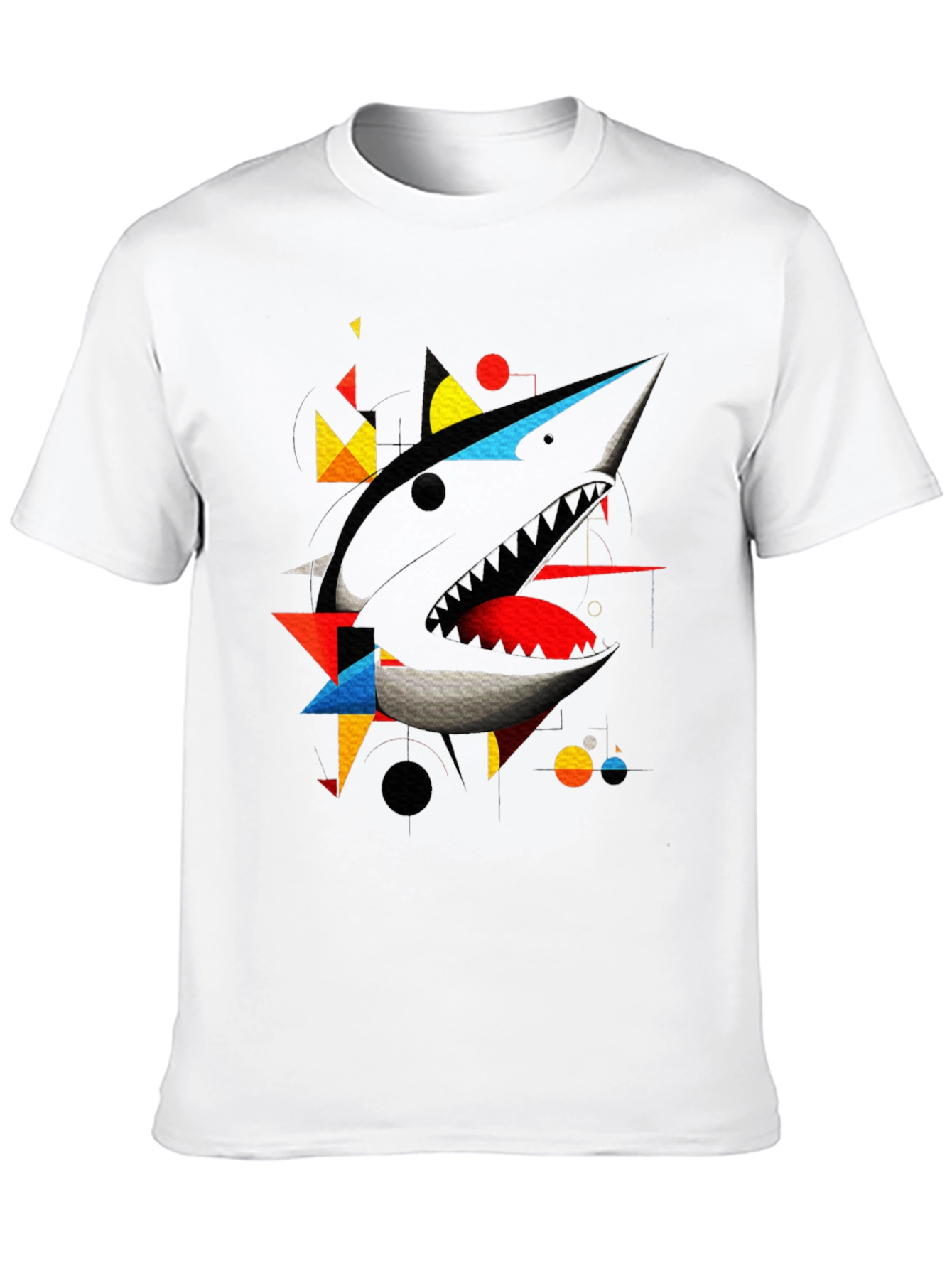 Abstract Shark Graphic Black T-Shirt